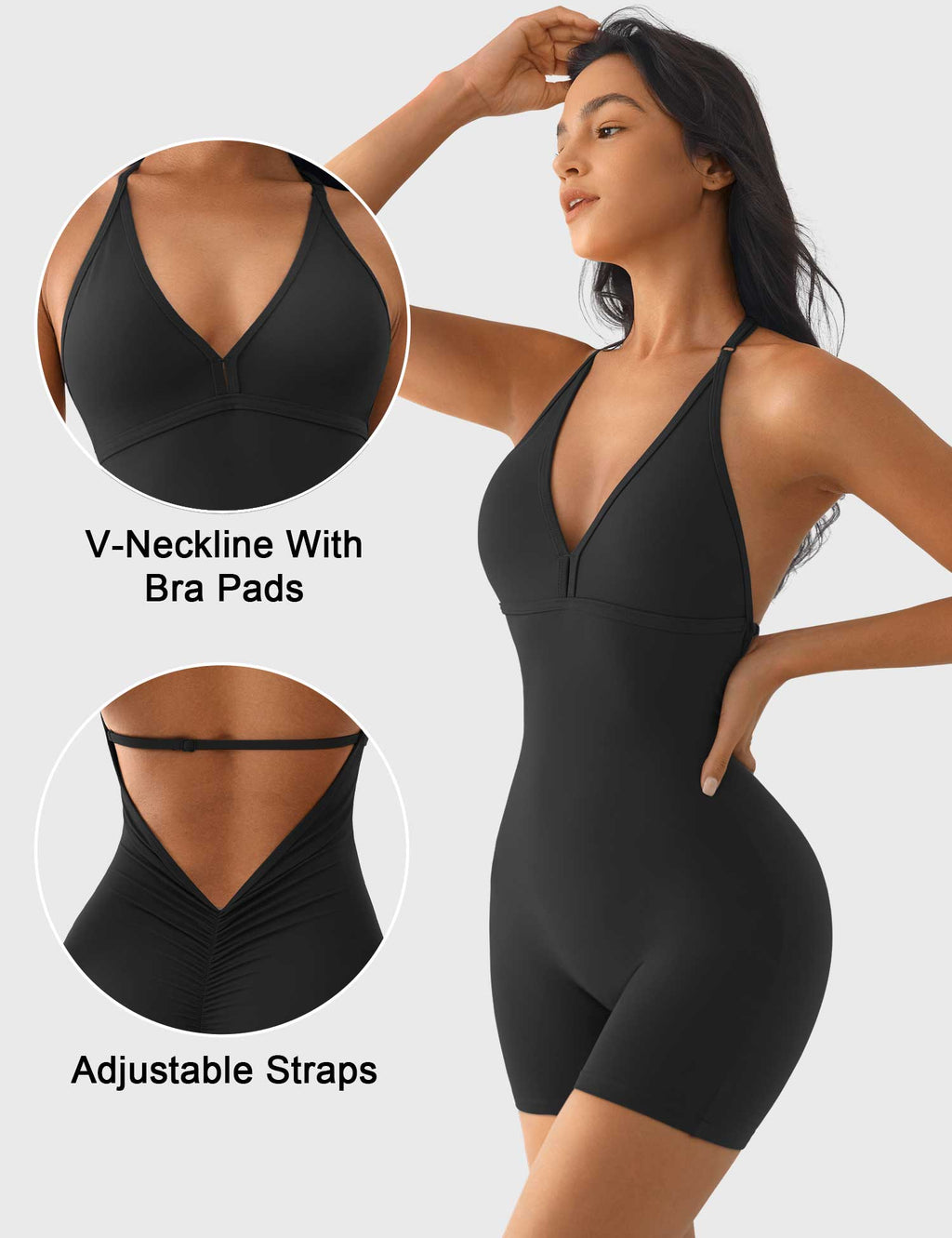 Combishort Taylor V Neck Backless - AERLO