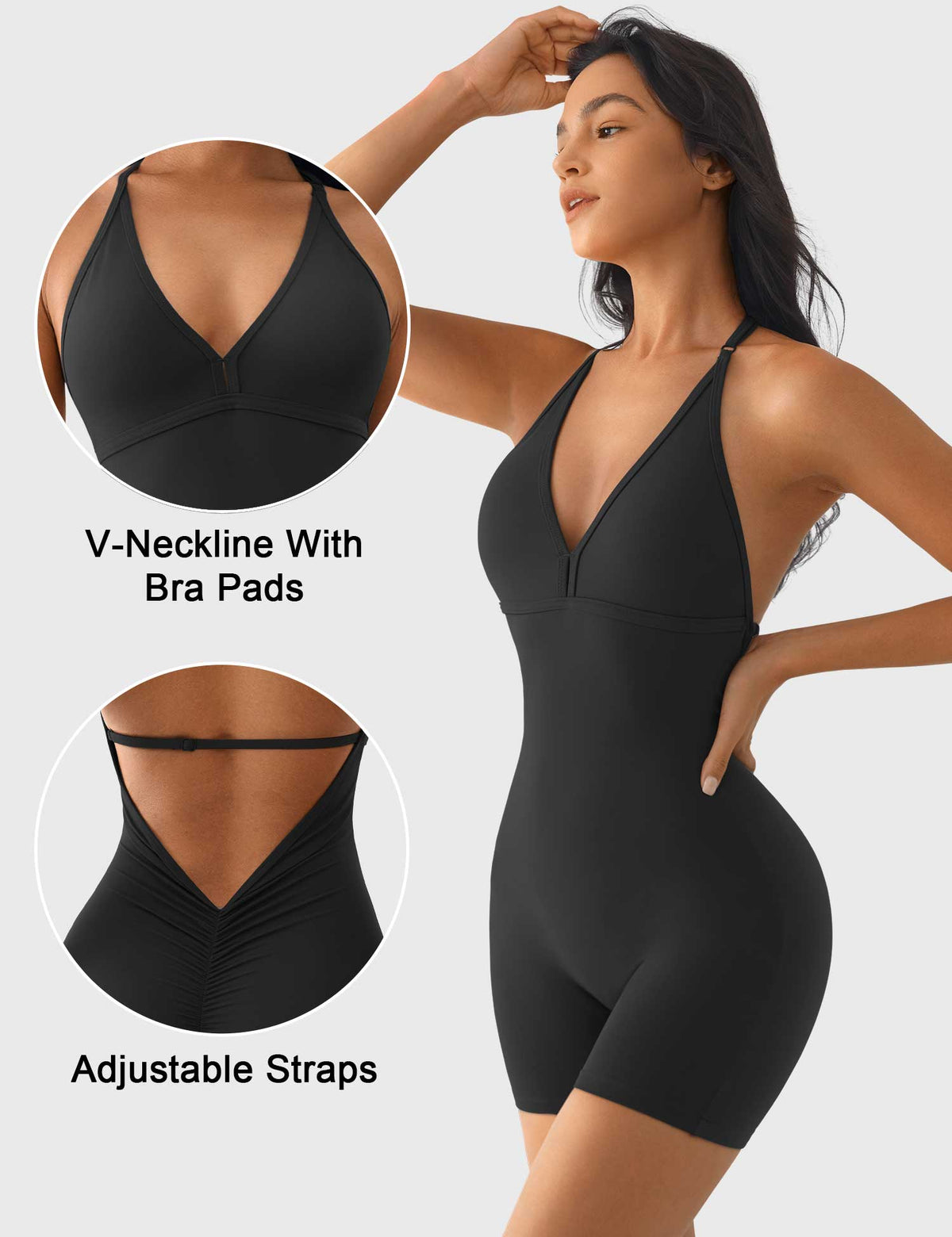 Combishort Taylor V Neck Backless - AERLO