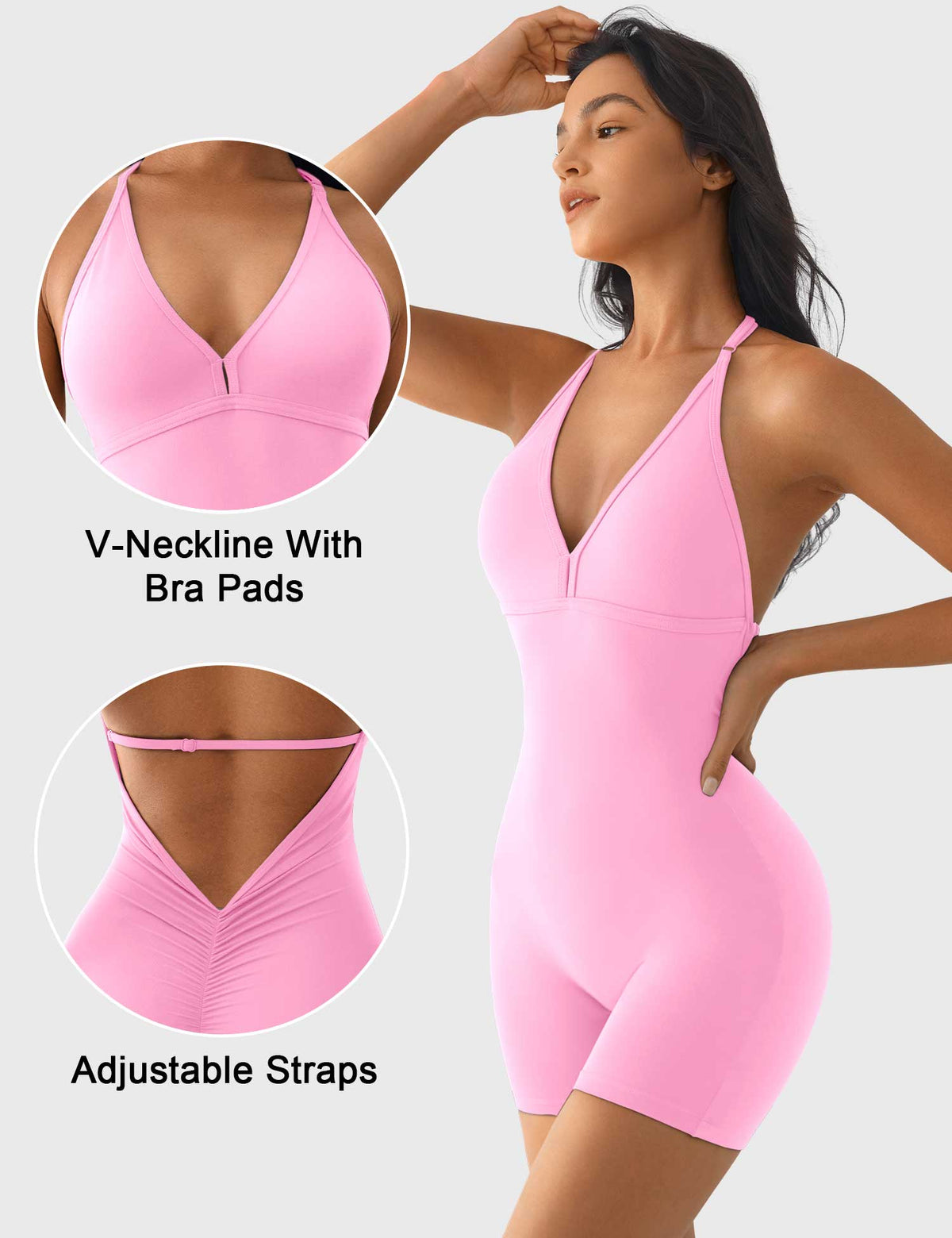 Combishort Taylor V Neck Backless - AERLO