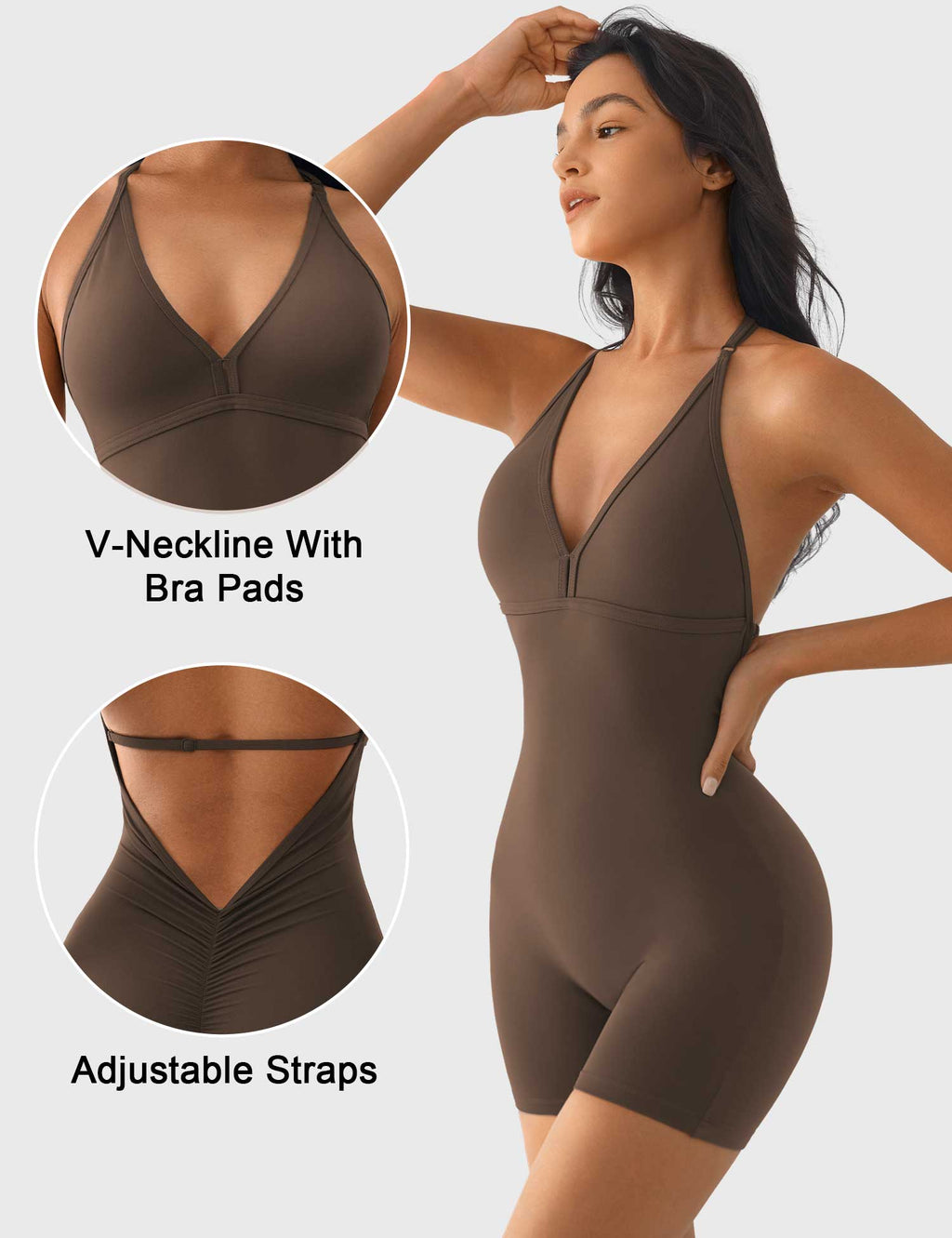 Combishort Taylor V Neck Backless - AERLO