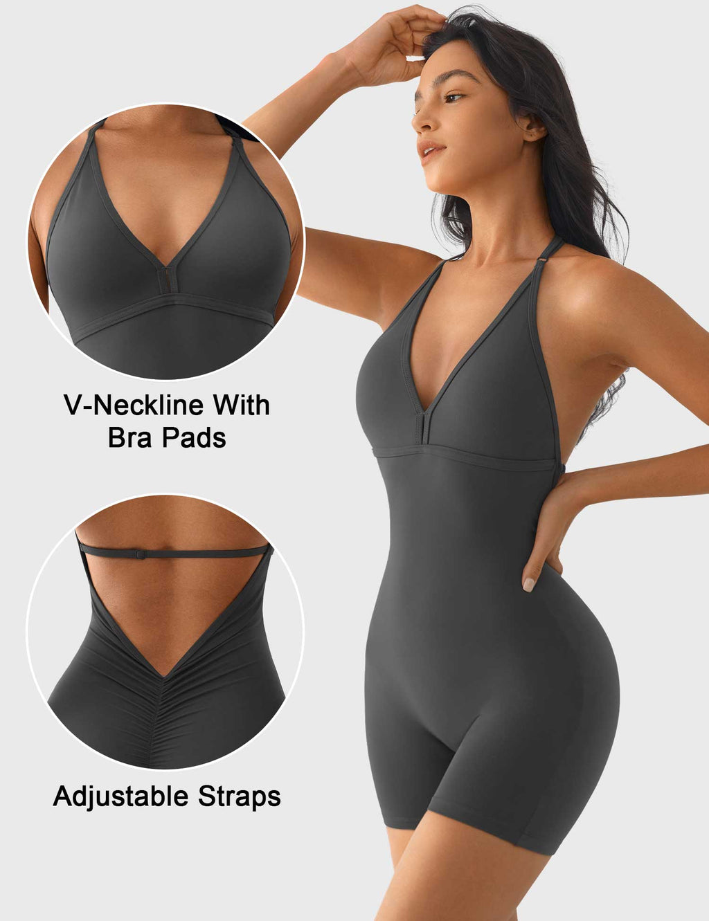 Combishort Taylor V Neck Backless - AERLO