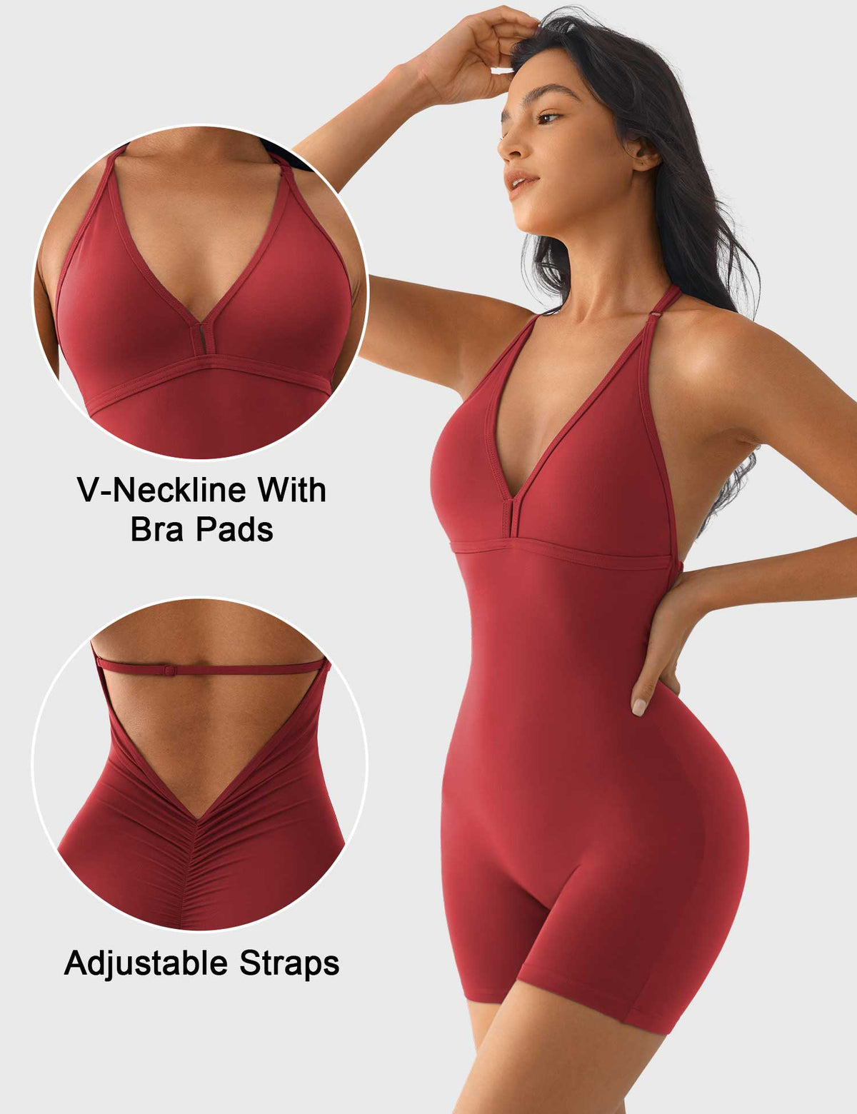 Combishort Taylor V Neck Backless - AERLO