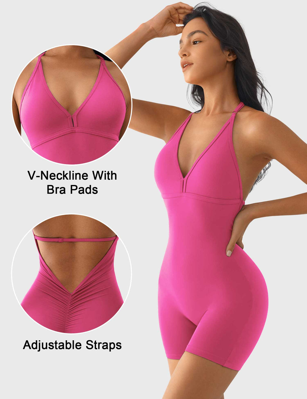 Combishort Taylor V Neck Backless - AERLO