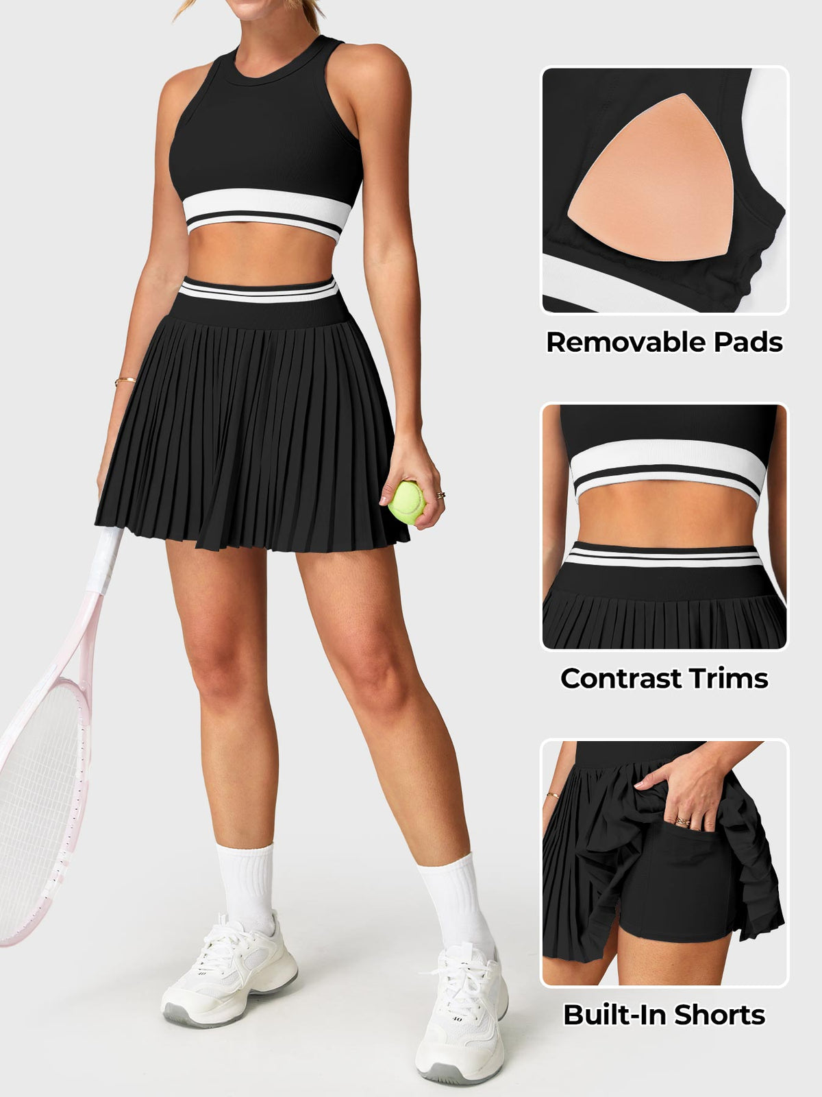 Hebe 2-Piece Tennis Skirt Set - AERLO