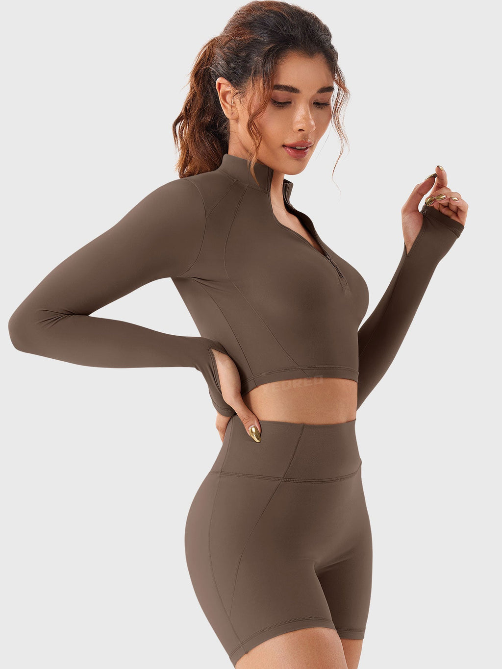 Short Clementine Half Zip Crop Top - AERLO