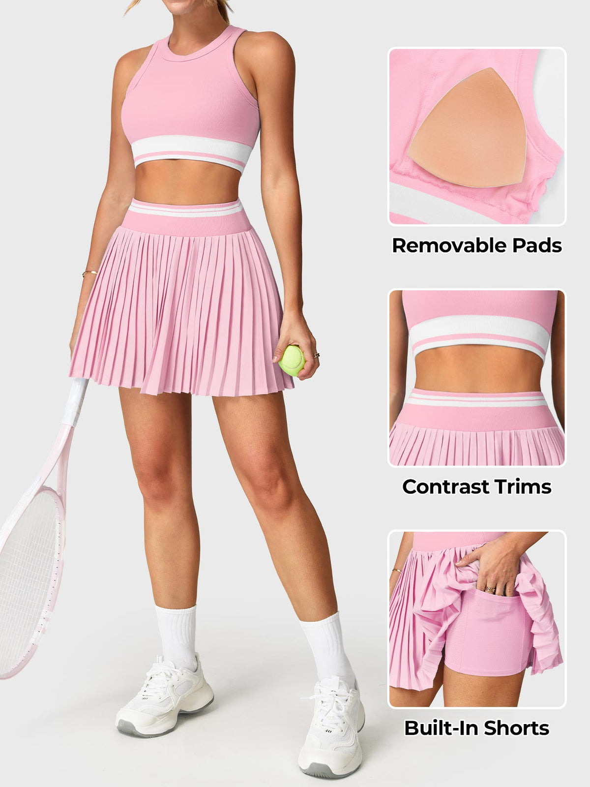 Hebe 2-Piece Tennis Skirt Set - AERLO