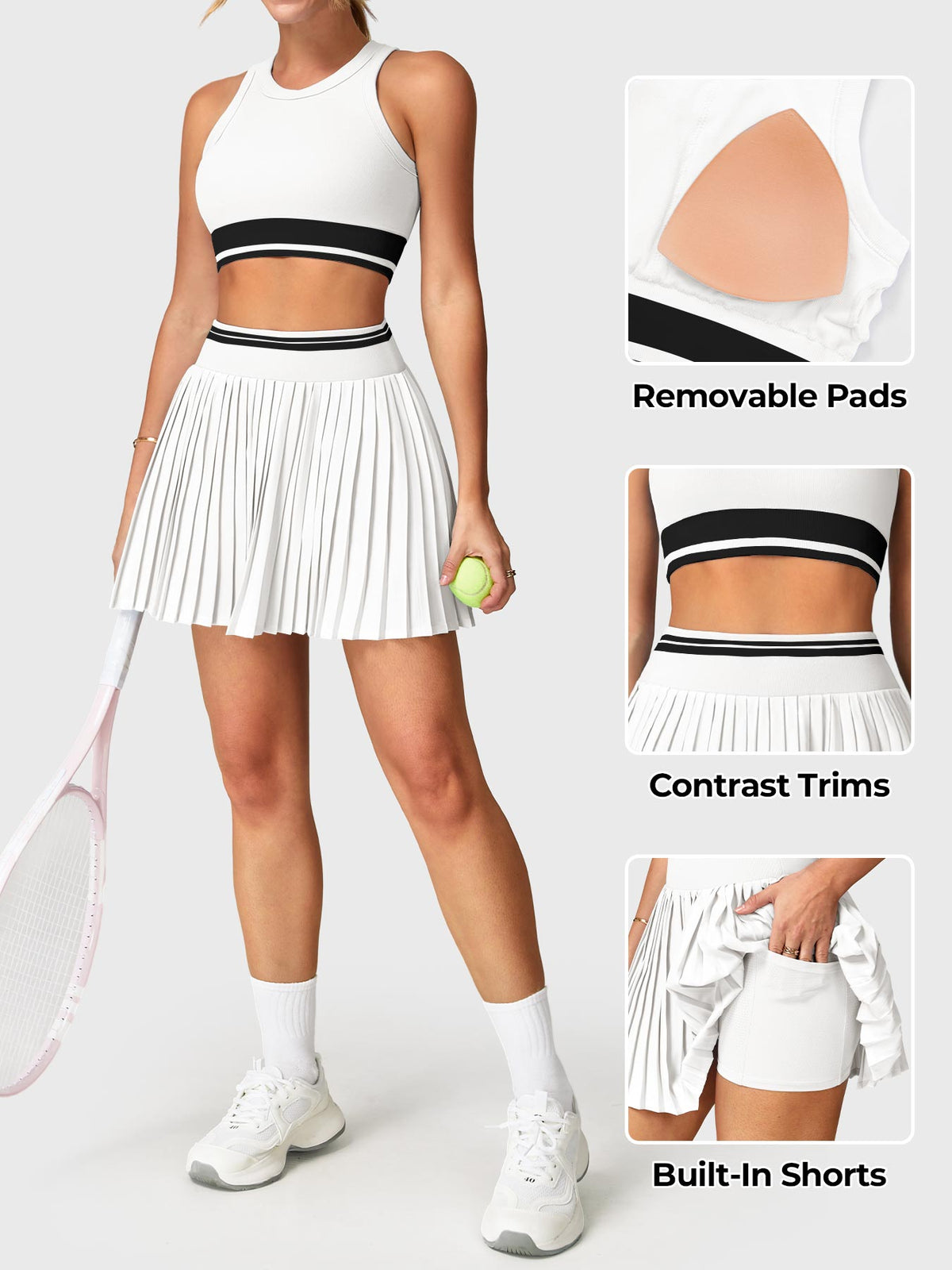 Hebe 2-Piece Tennis Skirt Set - AERLO
