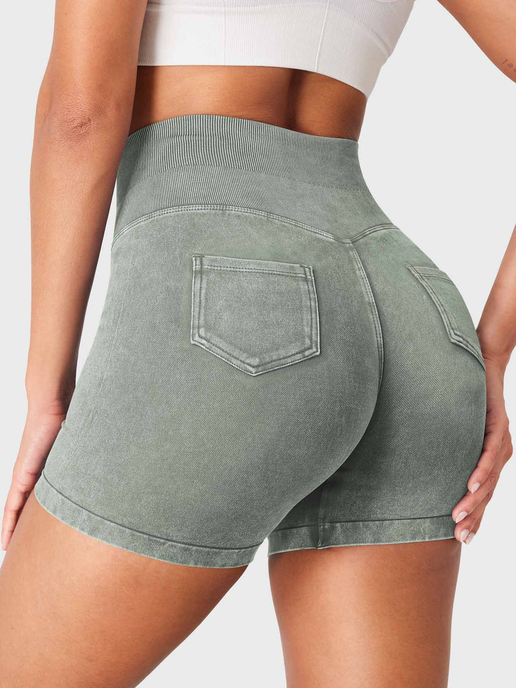 Short Bridgie Faux Denim sans coutures - AERLO