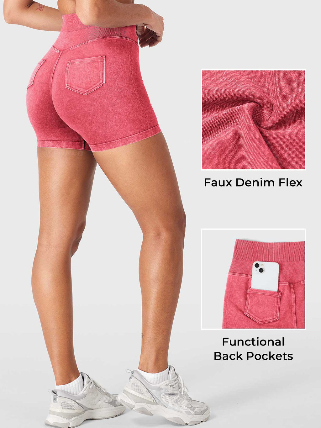 Short Bridgie Faux Denim sans coutures - AERLO