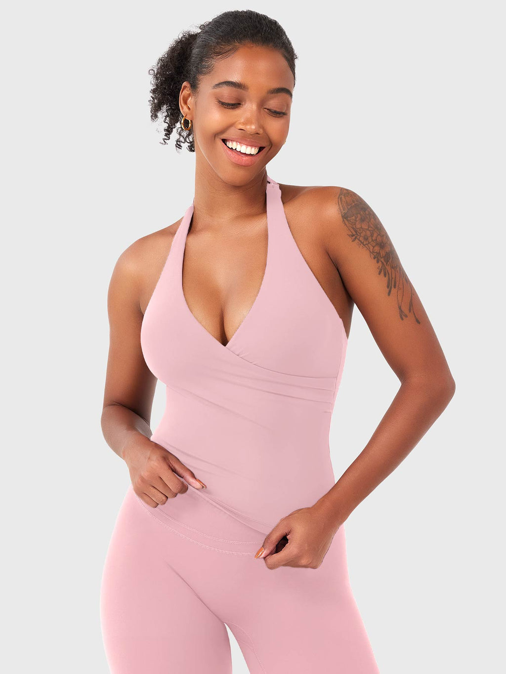 Elevine V Neck Halter Tank - AERLO