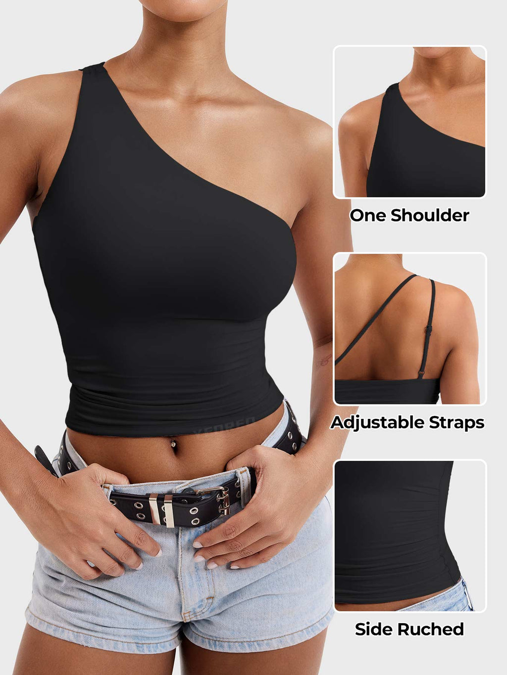 Haut Fanciy One Shoulder Tank - AERLO