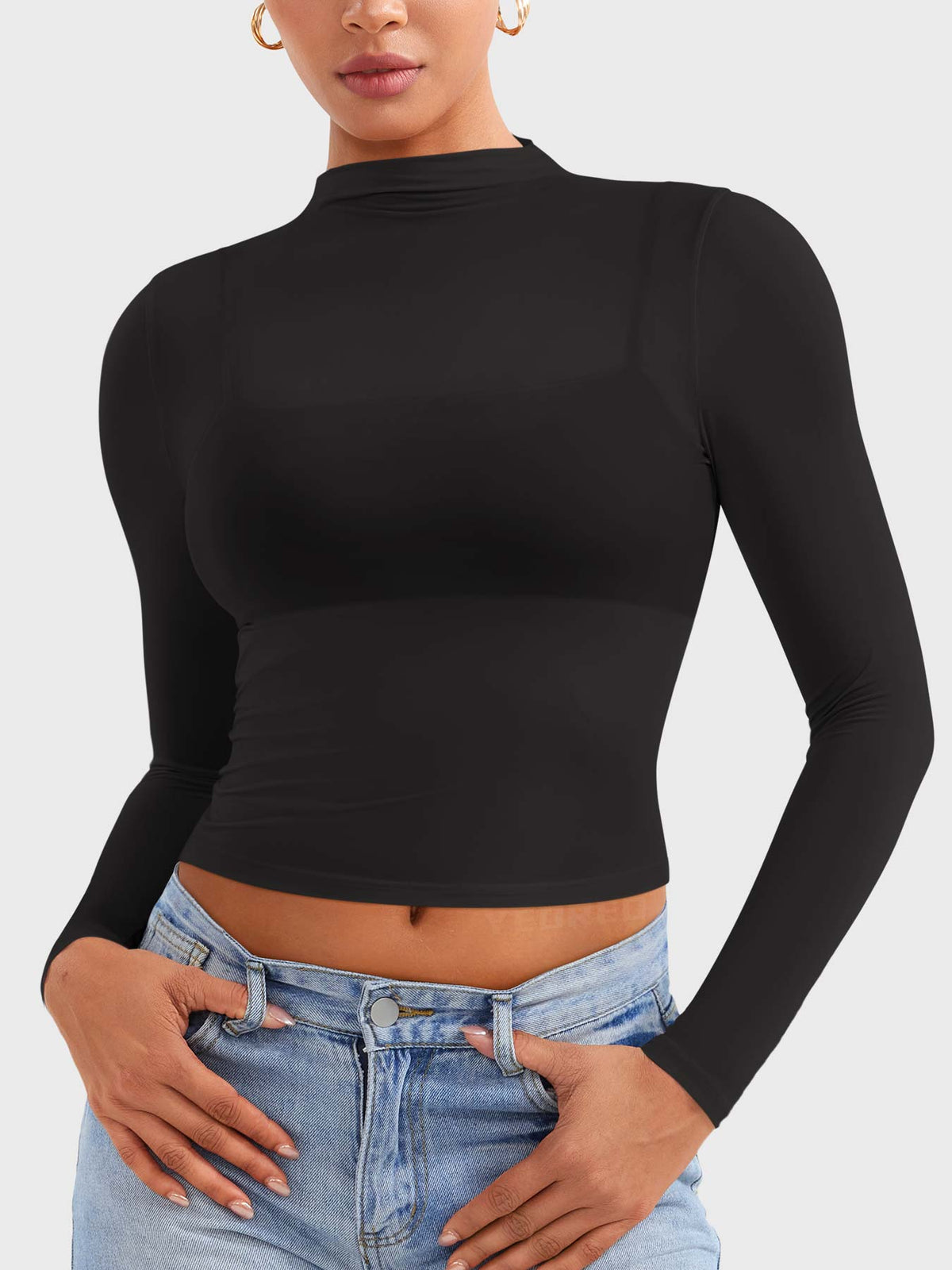 Haut Jamy Mock Neck Sheer - AERLO