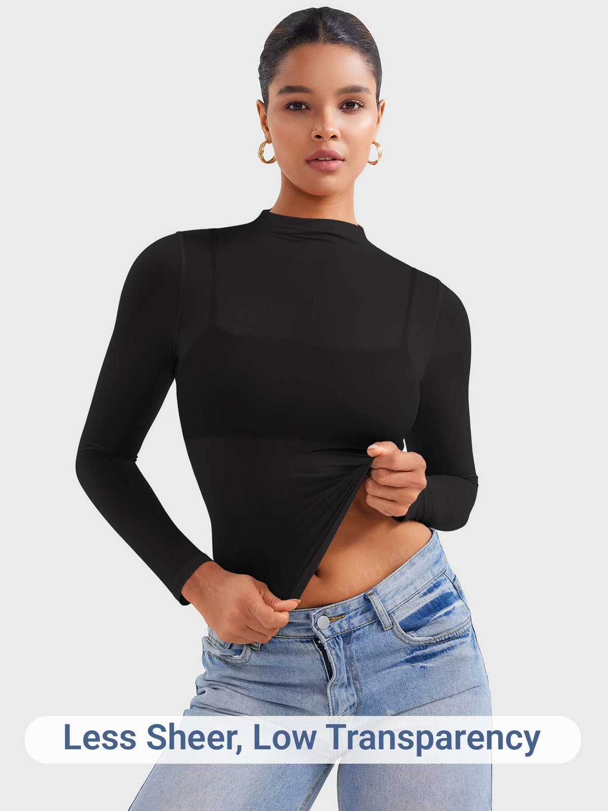 Haut Jamy Mock Neck Sheer - AERLO