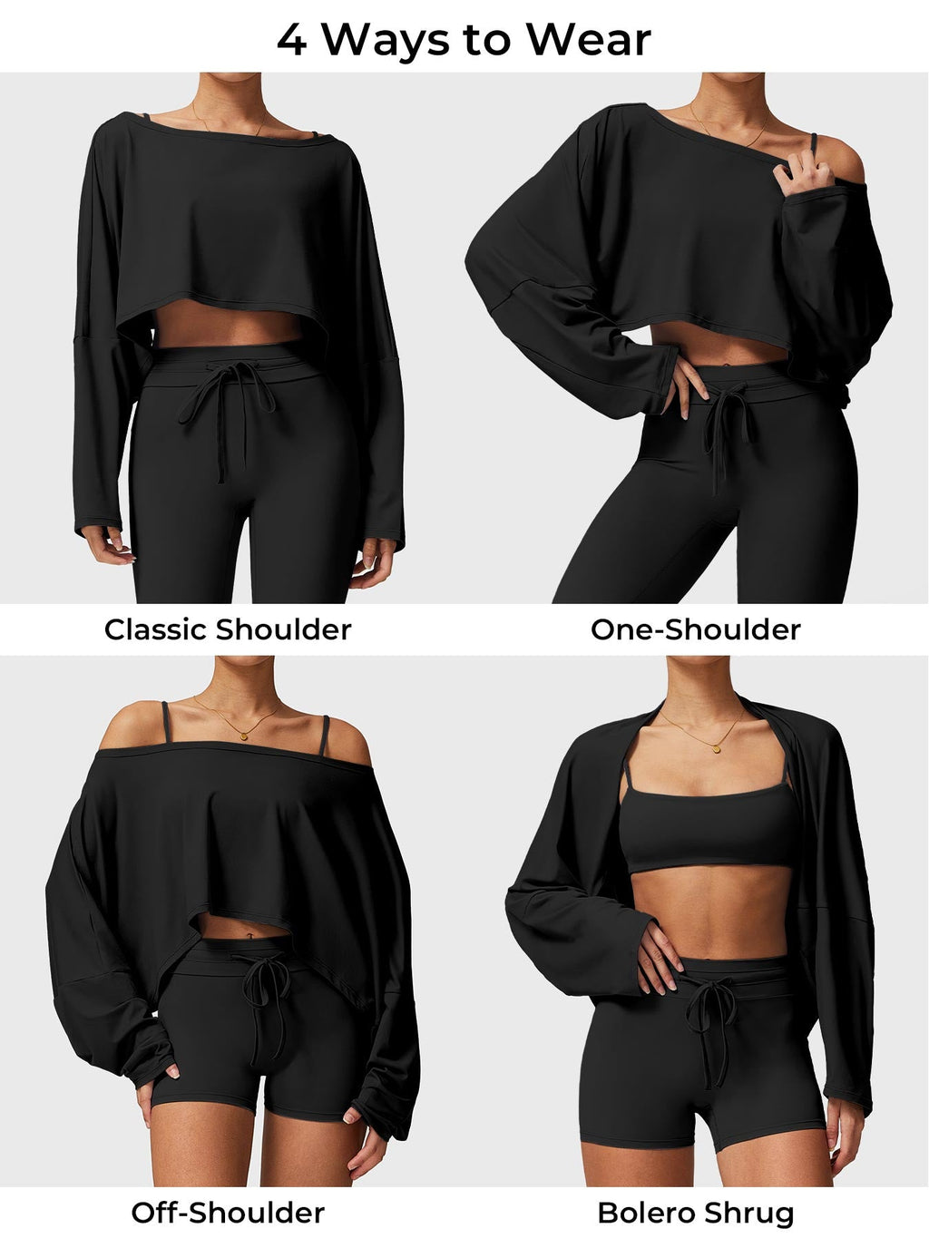 Haut manches longues Alison Off Shoulder Dolman - AERLO