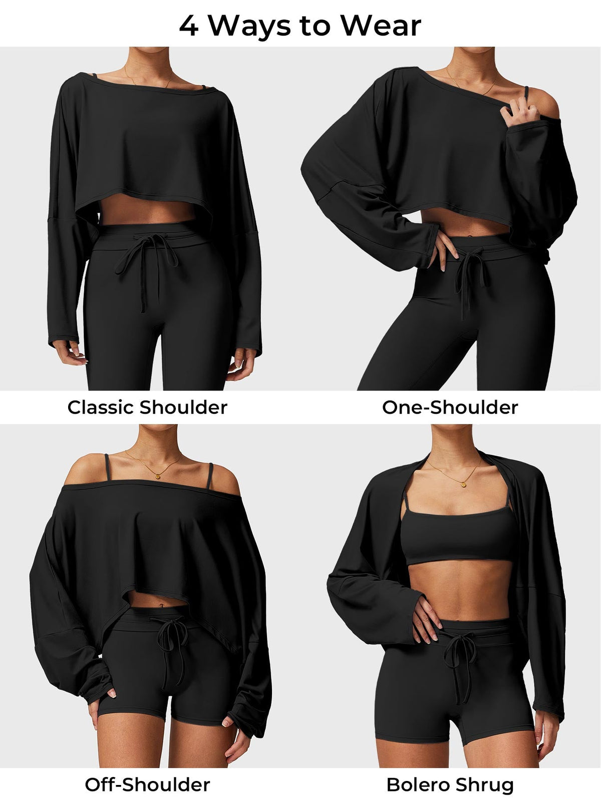 Haut manches longues Alison Off Shoulder Dolman - AERLO