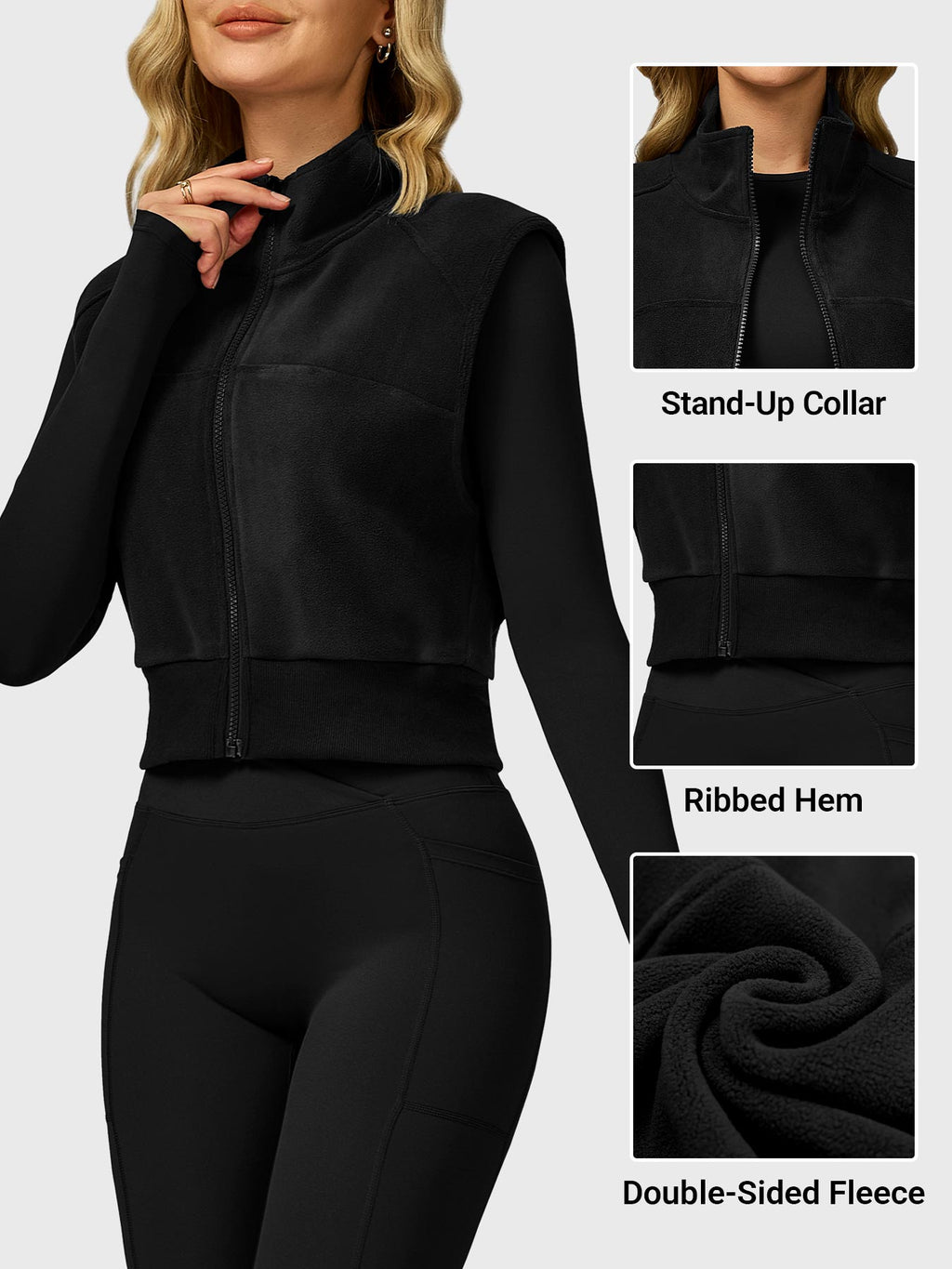 Eden Cropped Fleece Vest - AERLO