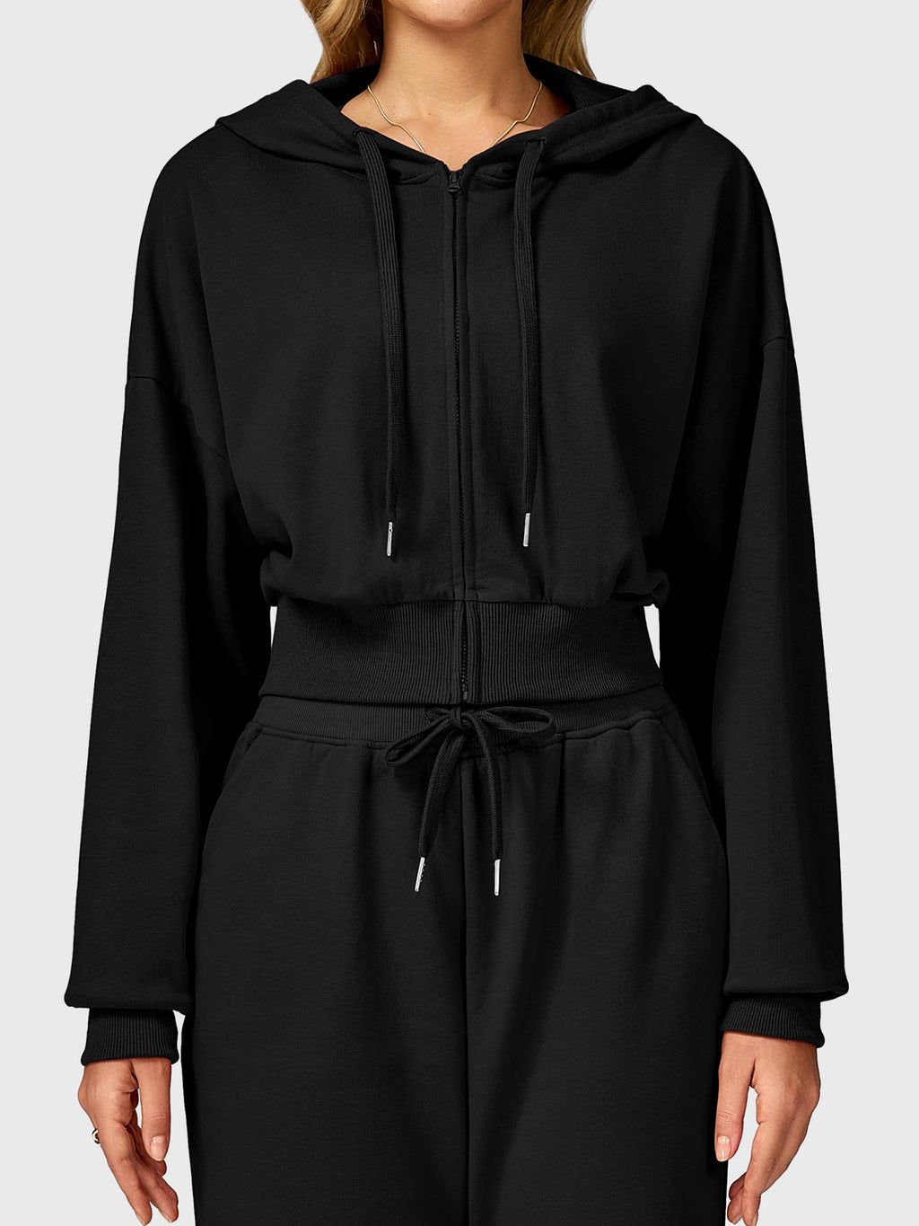 Sabrina Cropped Zip Hoodies - AERLO