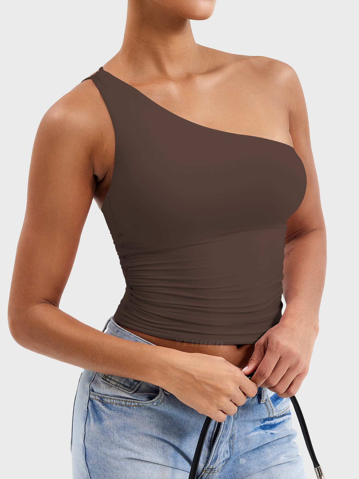 Haut Fanciy One Shoulder Tank - AERLO