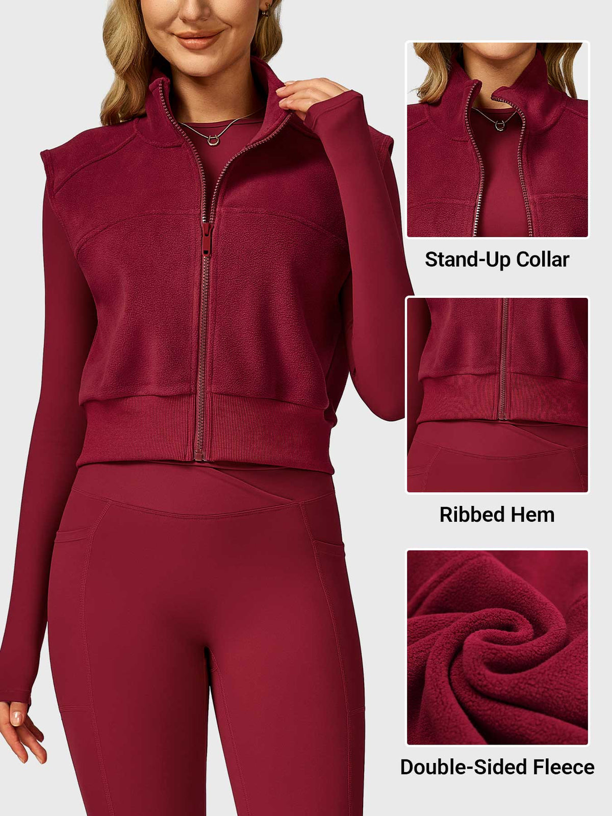 Eden Cropped Fleece Vest - AERLO