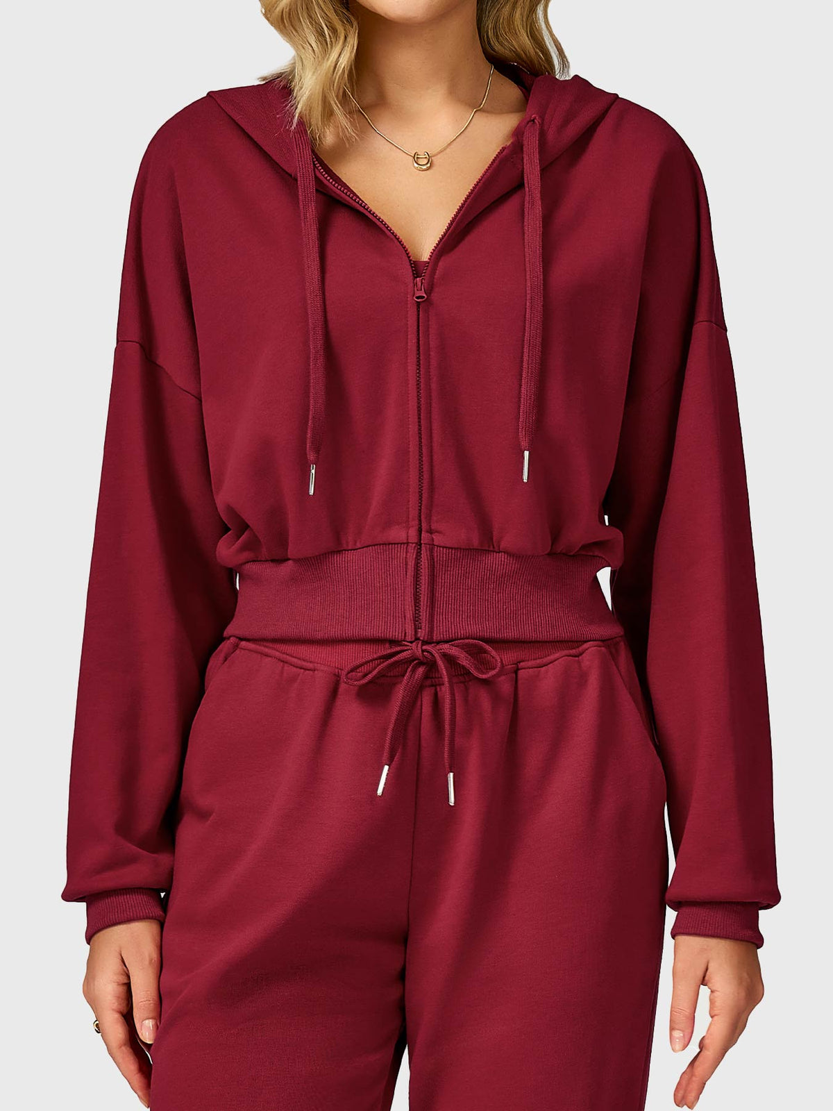 Sabrina Cropped Zip Hoodies - AERLO