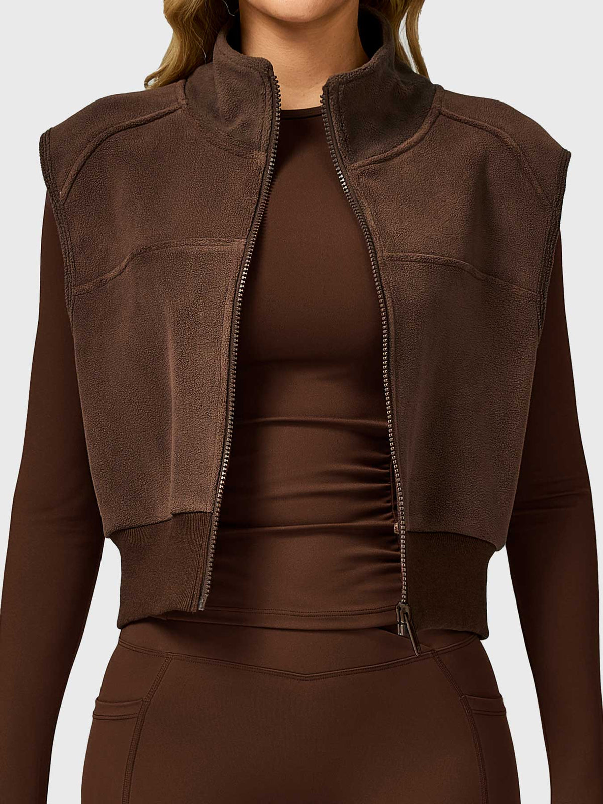 Eden Cropped Fleece Vest - AERLO