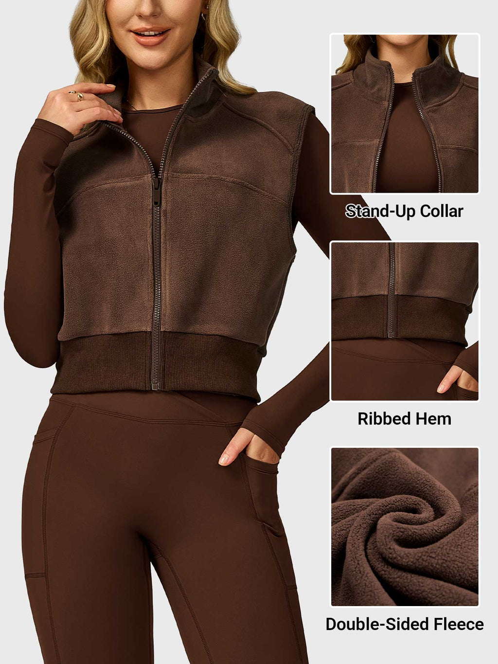 Eden Cropped Fleece Vest - AERLO