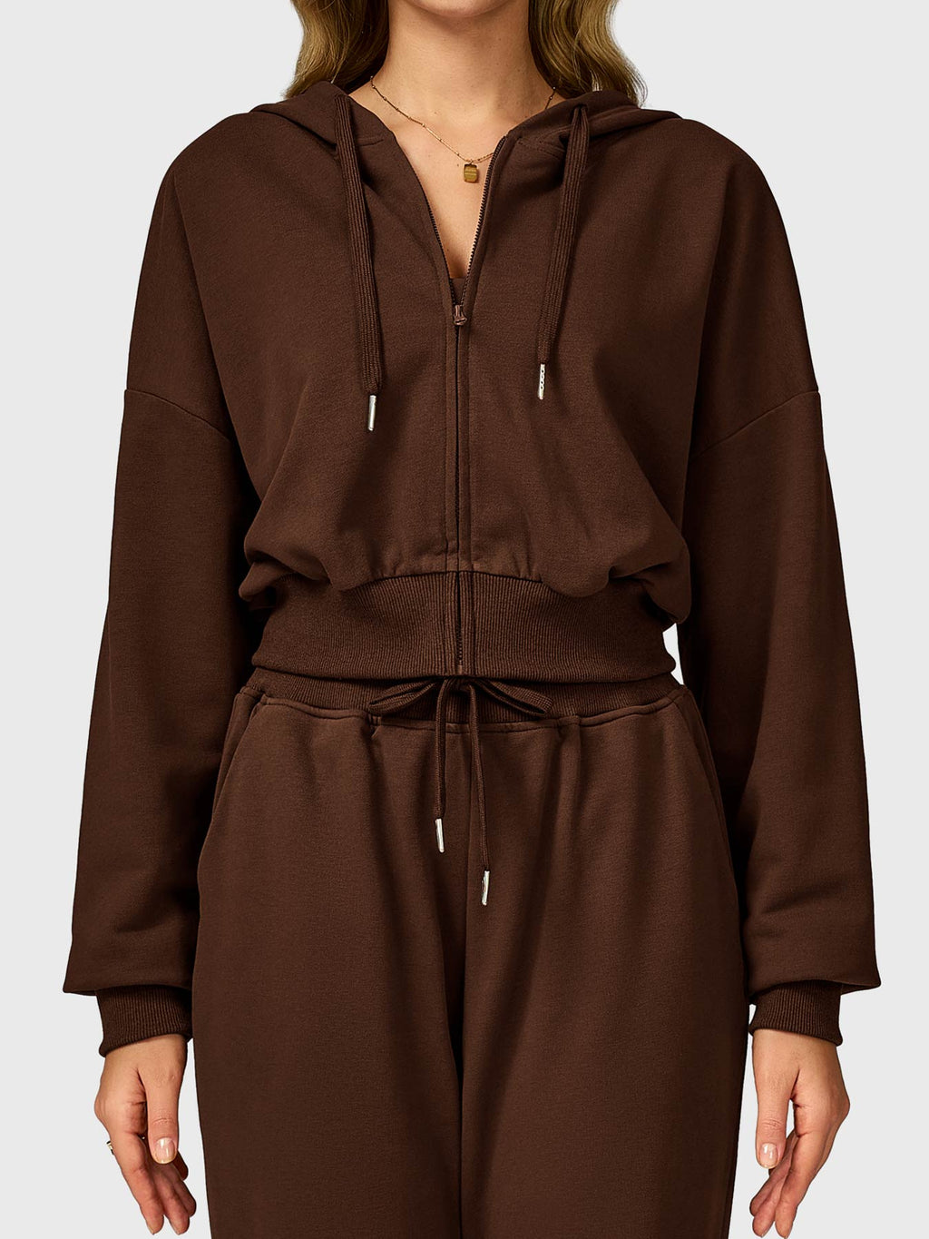 Sabrina Cropped Zip Hoodies - AERLO