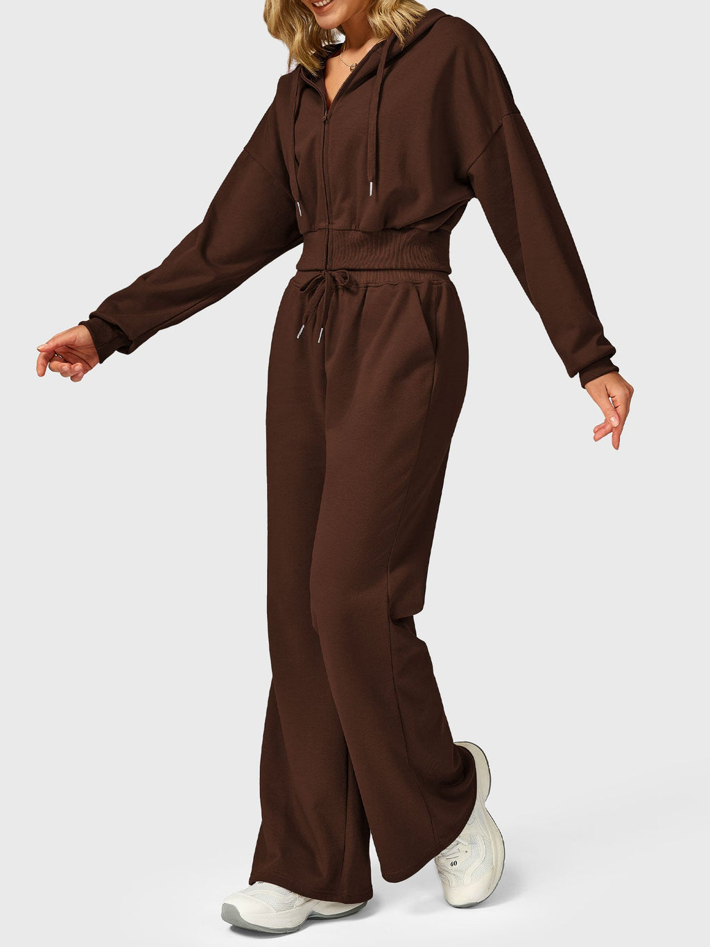 Sabrina Cropped Zip Hoodies - AERLO