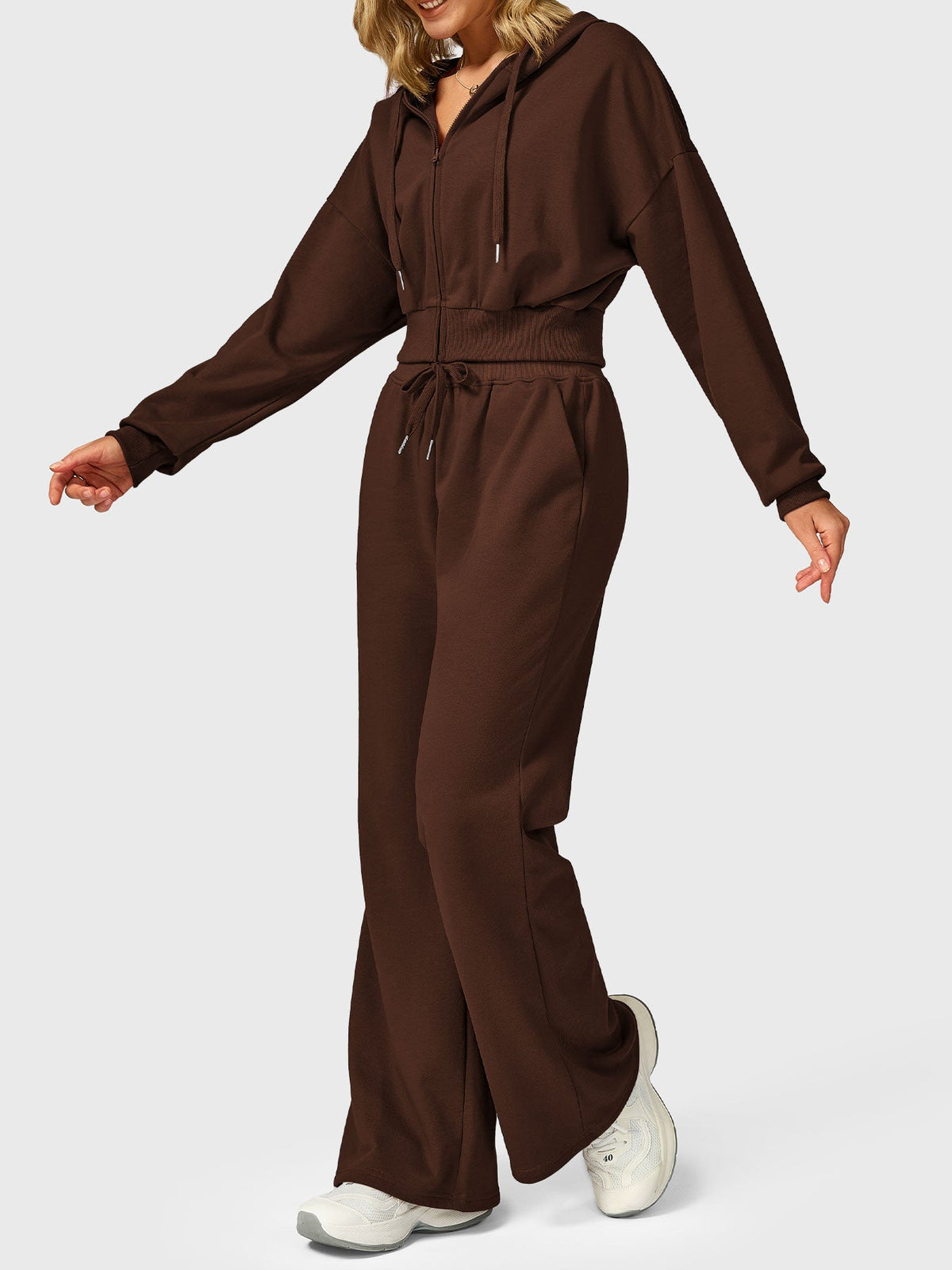 Sabrina Cropped Zip Hoodies - AERLO