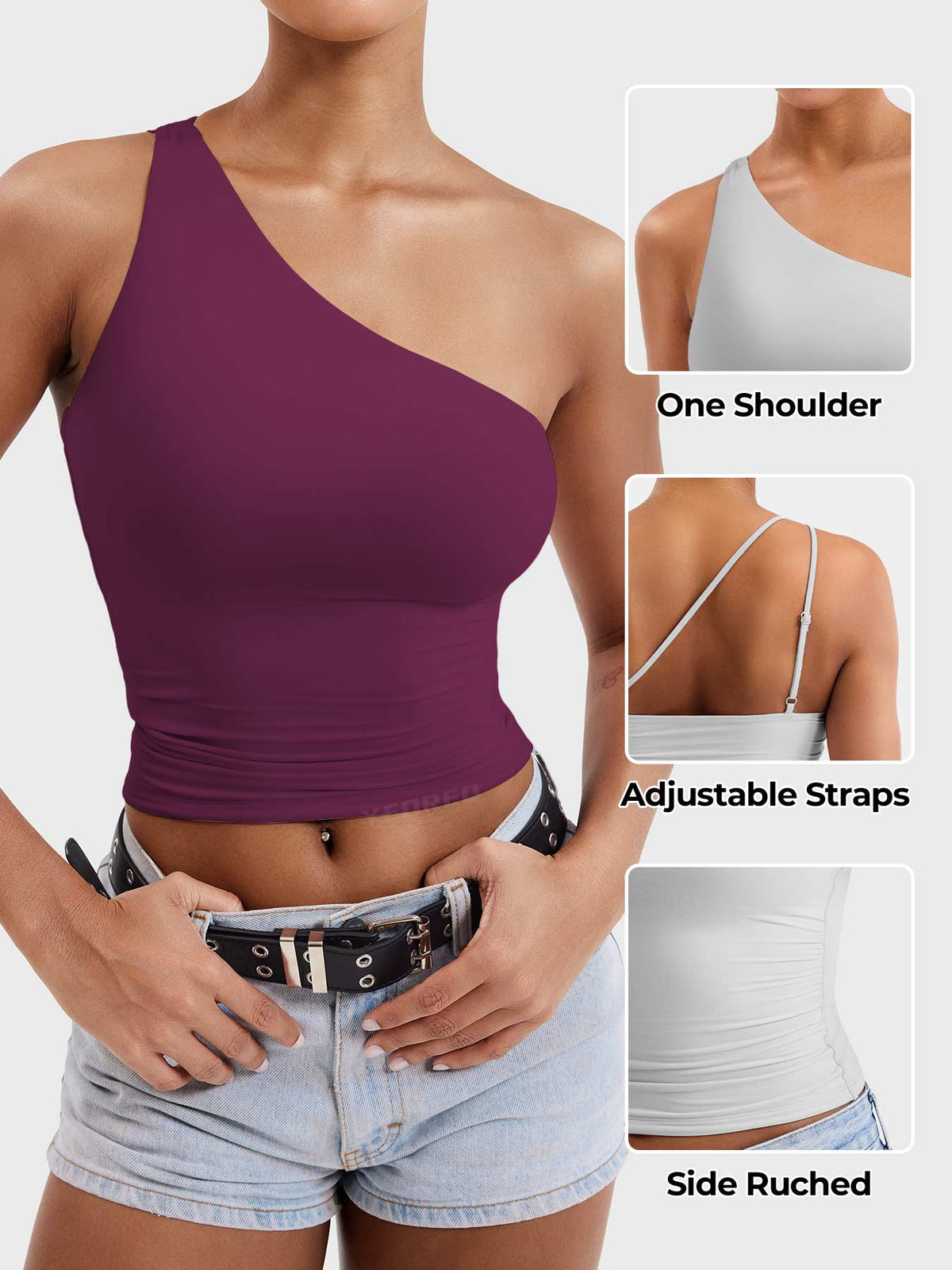 Haut Fanciy One Shoulder Tank - AERLO