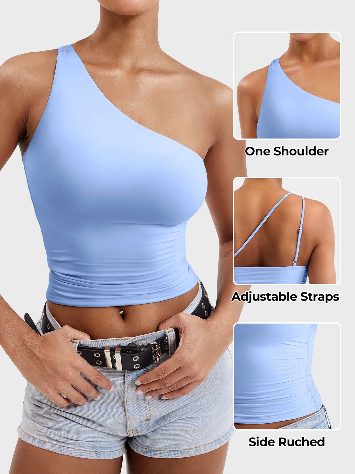 Haut Fanciy One Shoulder Tank - AERLO