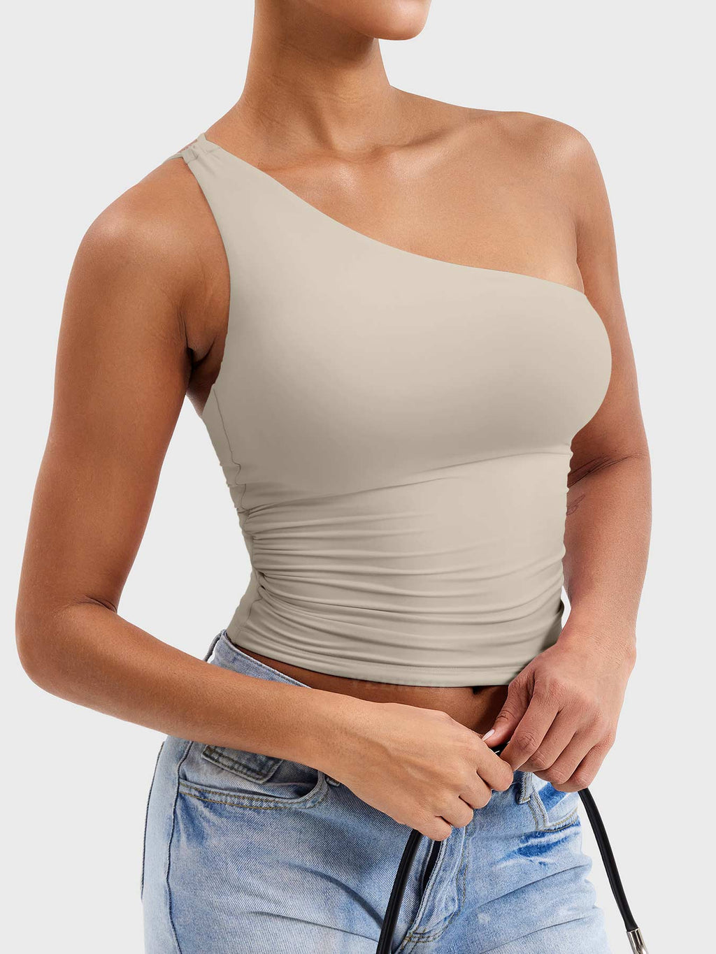 Haut Fanciy One Shoulder Tank - AERLO