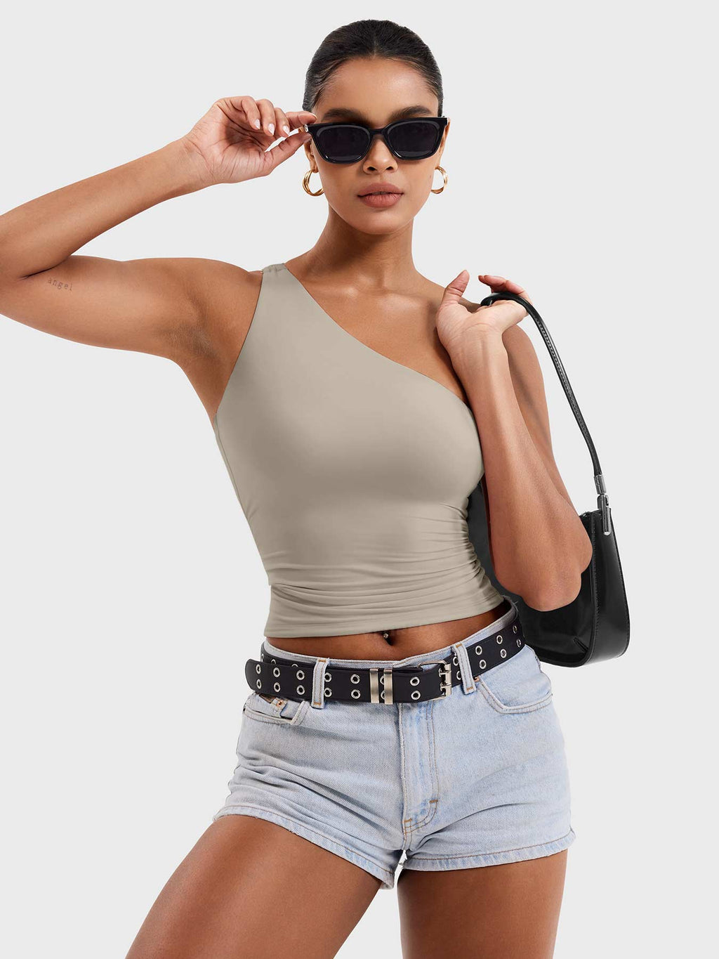Haut Fanciy One Shoulder Tank - AERLO