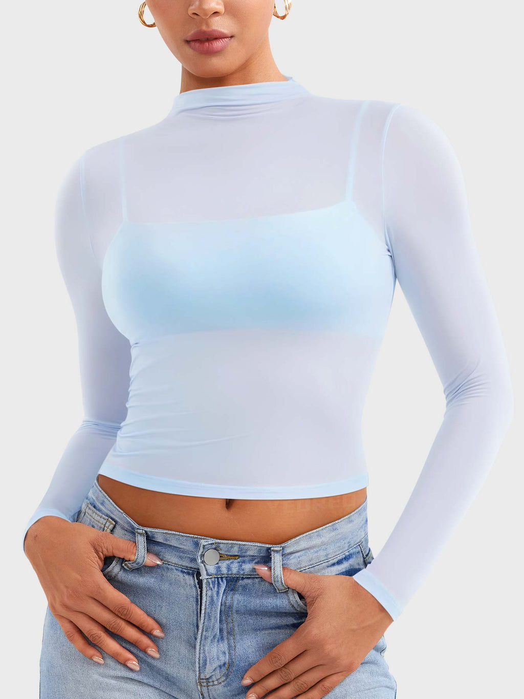 Haut Jamy Mock Neck Sheer - AERLO