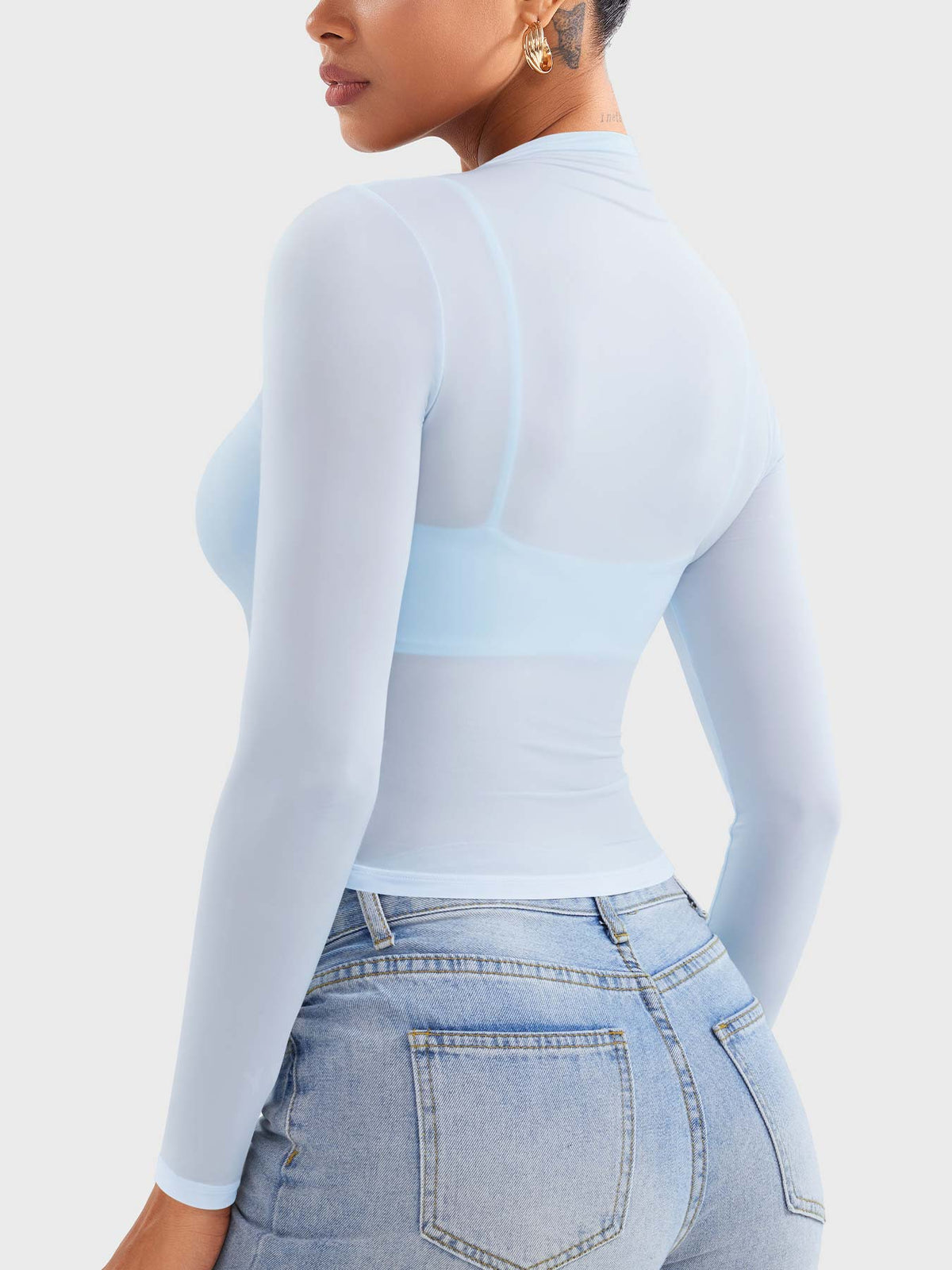 Haut Jamy Mock Neck Sheer - AERLO