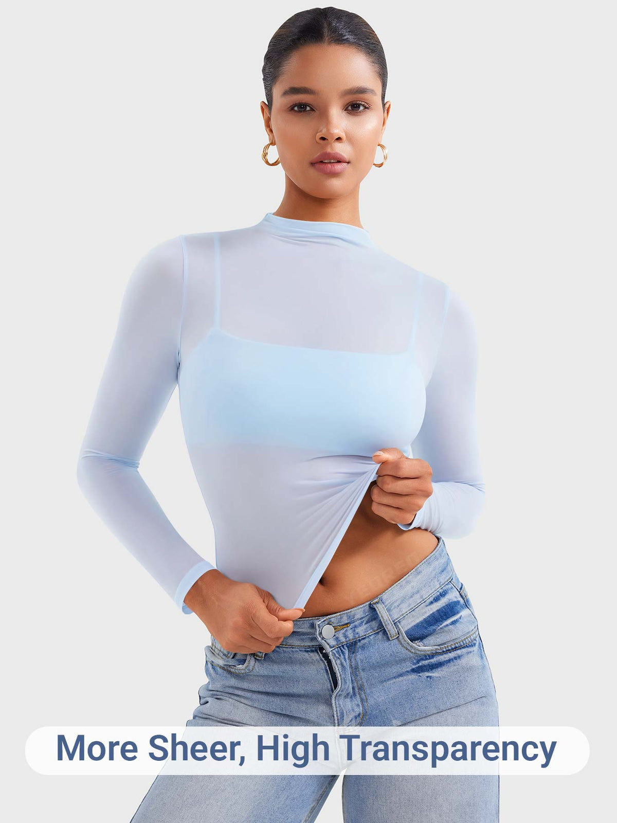 Haut Jamy Mock Neck Sheer - AERLO