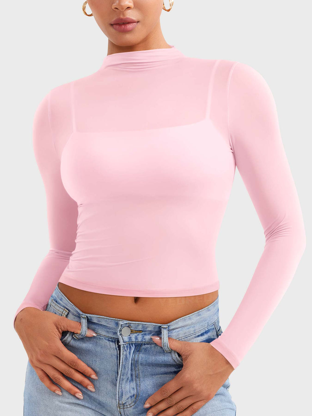 Haut Jamy Mock Neck Sheer - AERLO