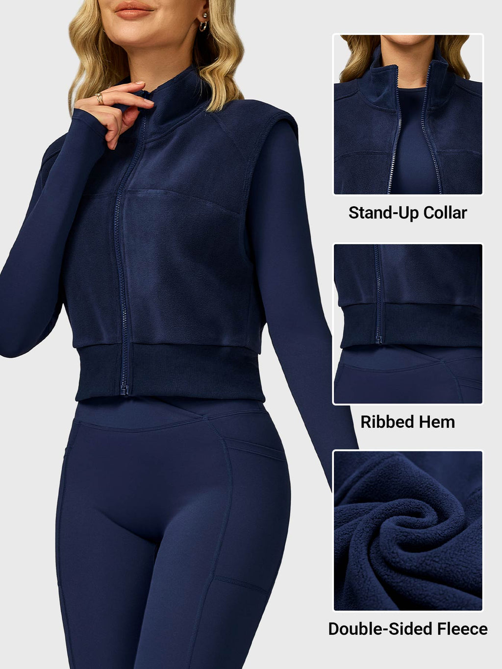 Eden Cropped Fleece Vest - AERLO