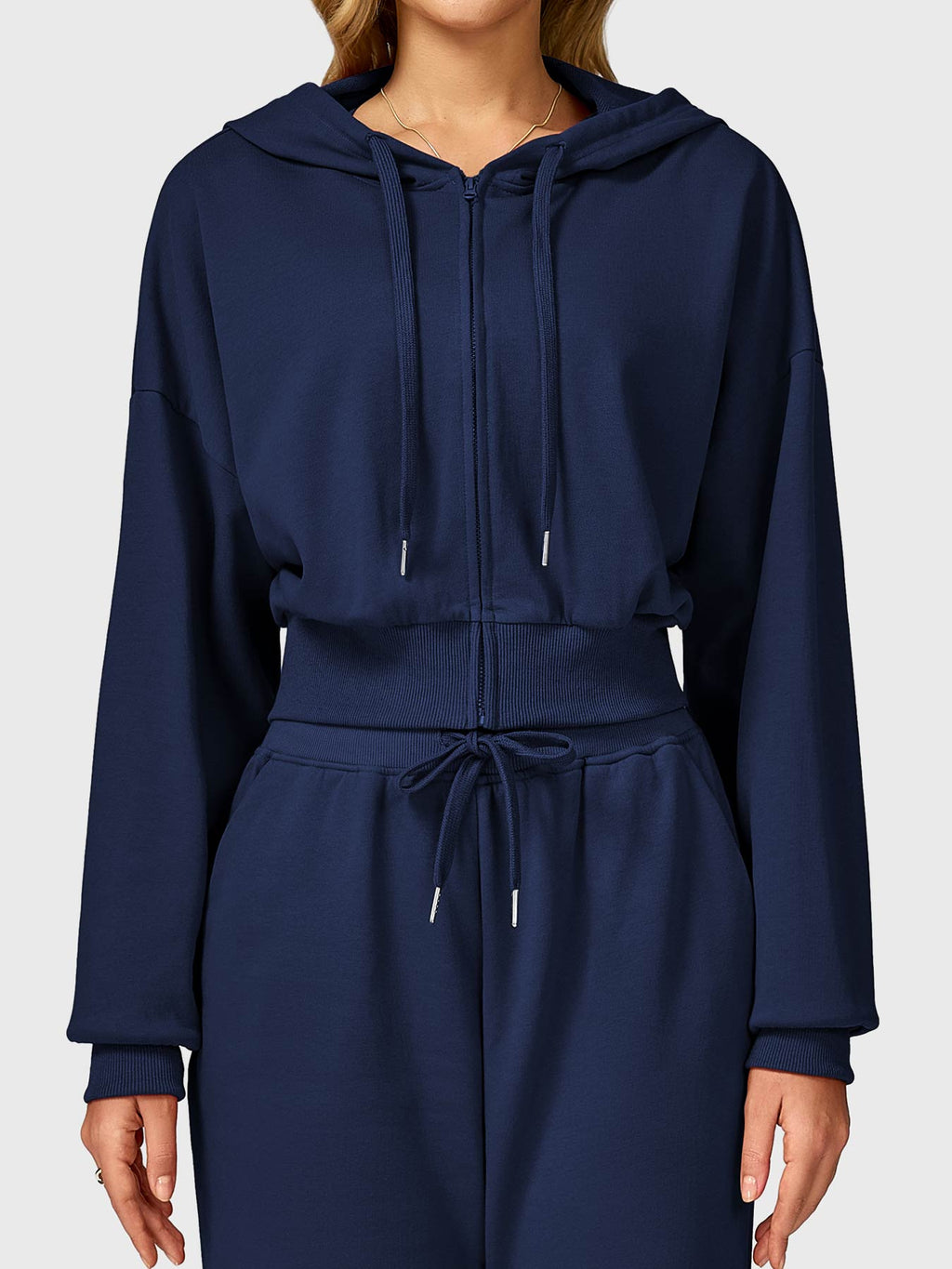 Sabrina Cropped Zip Hoodies - AERLO