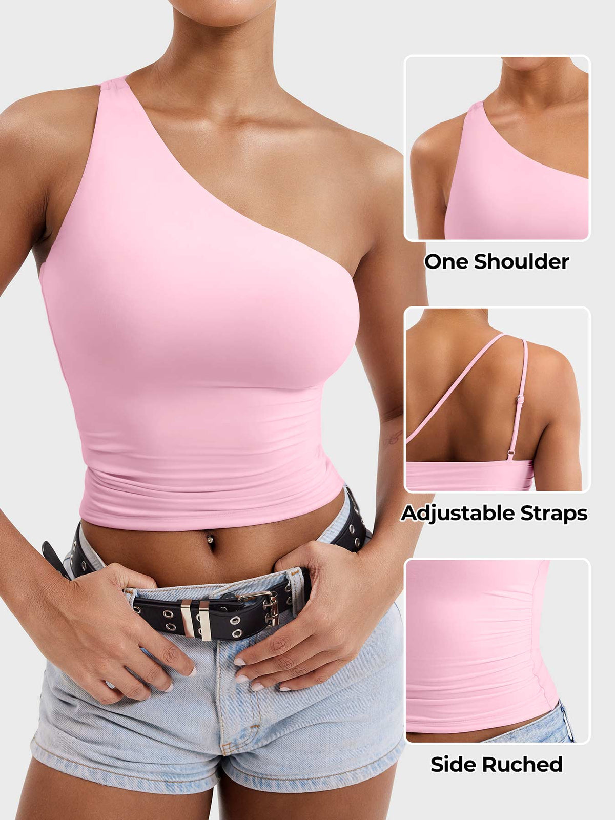 Haut Fanciy One Shoulder Tank - AERLO