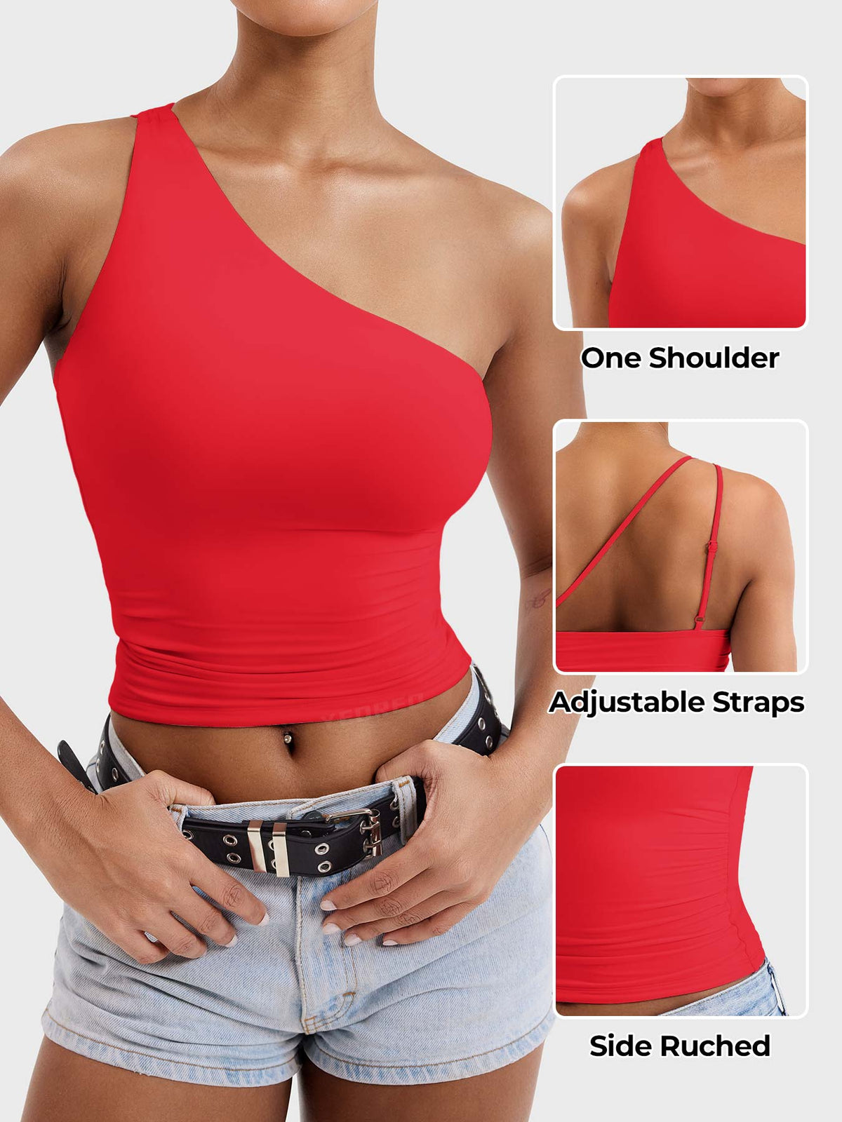 Haut Fanciy One Shoulder Tank - AERLO