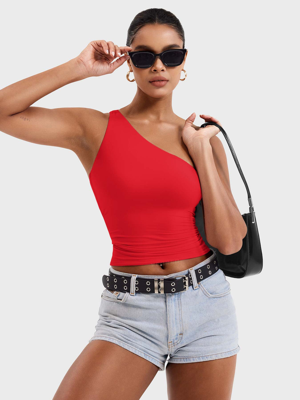 Haut Fanciy One Shoulder Tank - AERLO