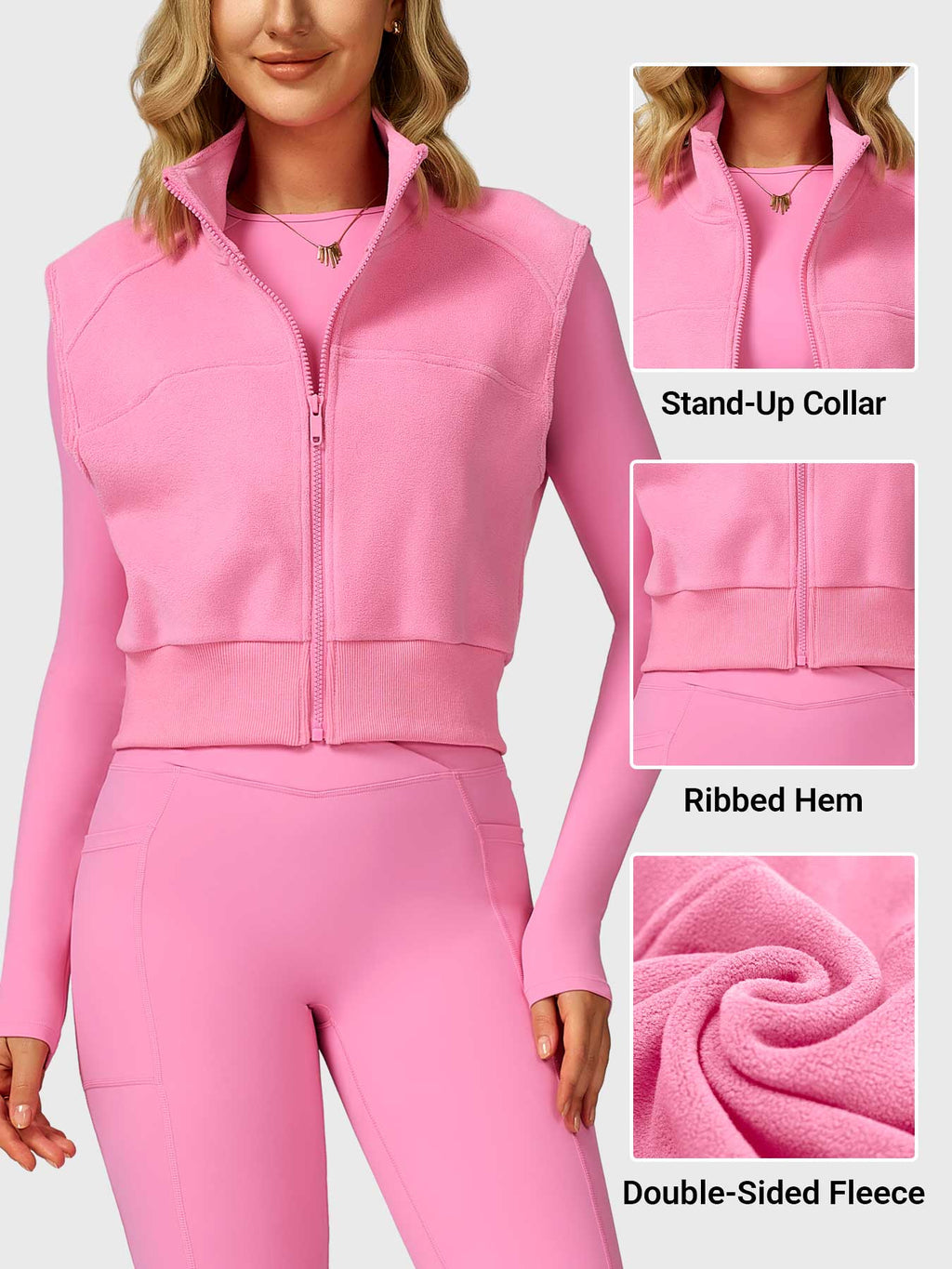 Eden Cropped Fleece Vest - AERLO