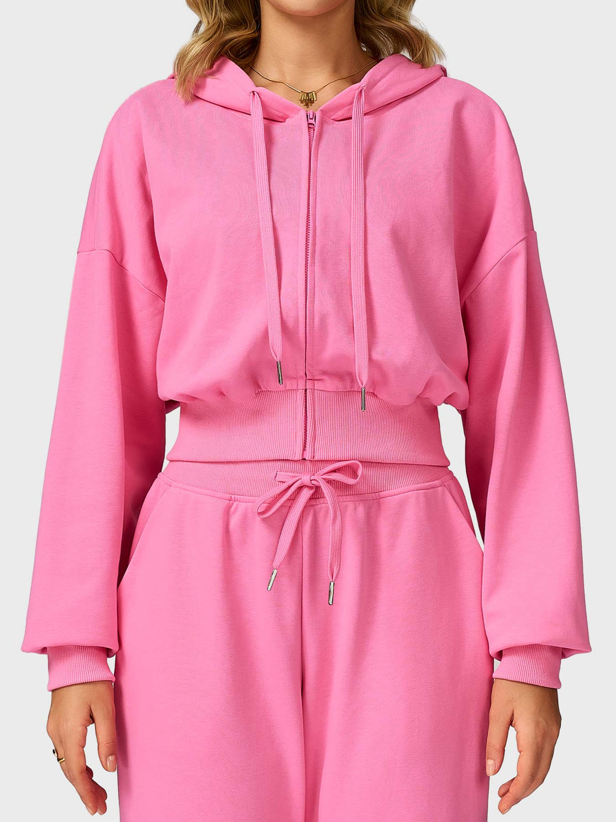 Sabrina Cropped Zip Hoodies - AERLO