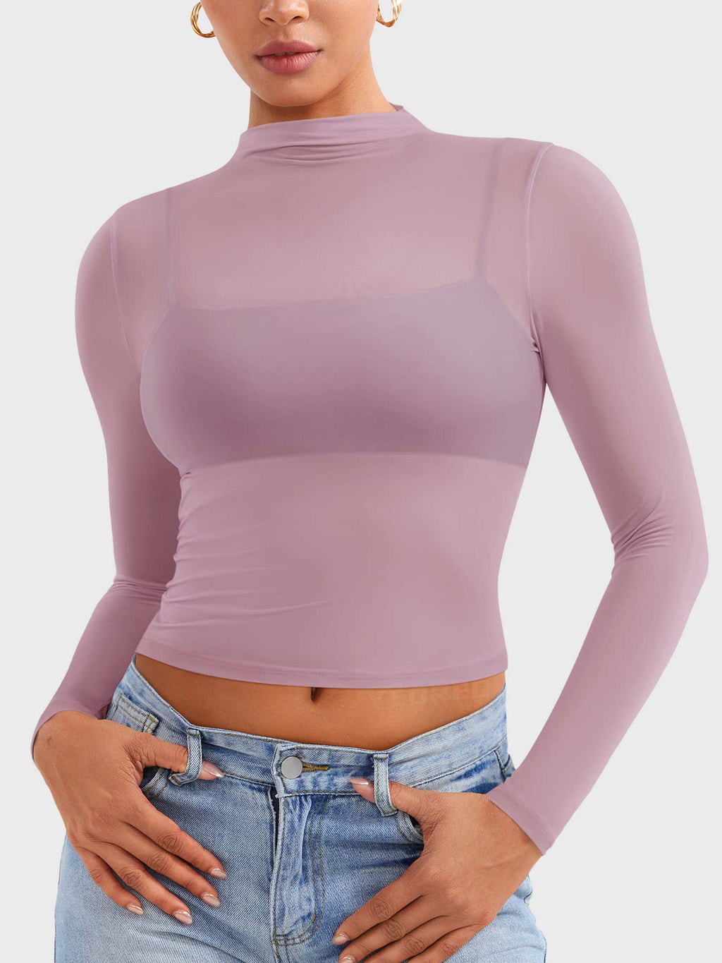 Haut Jamy Mock Neck Sheer - AERLO