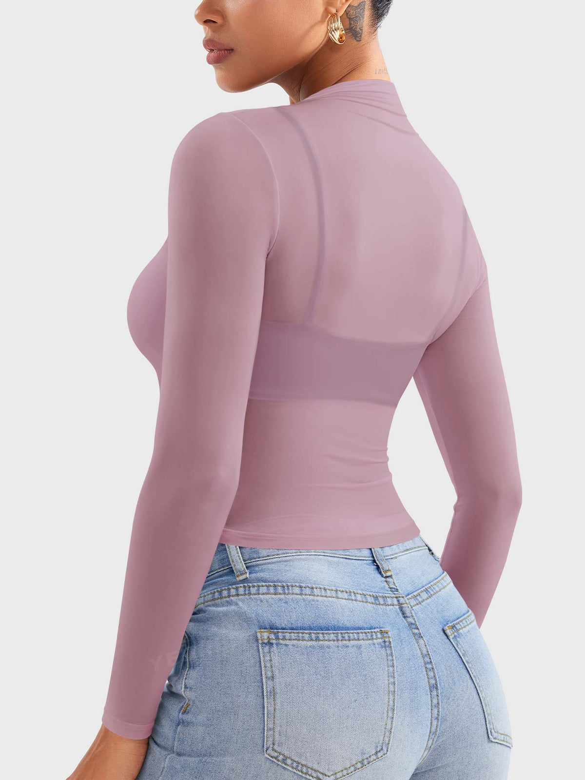 Haut Jamy Mock Neck Sheer - AERLO