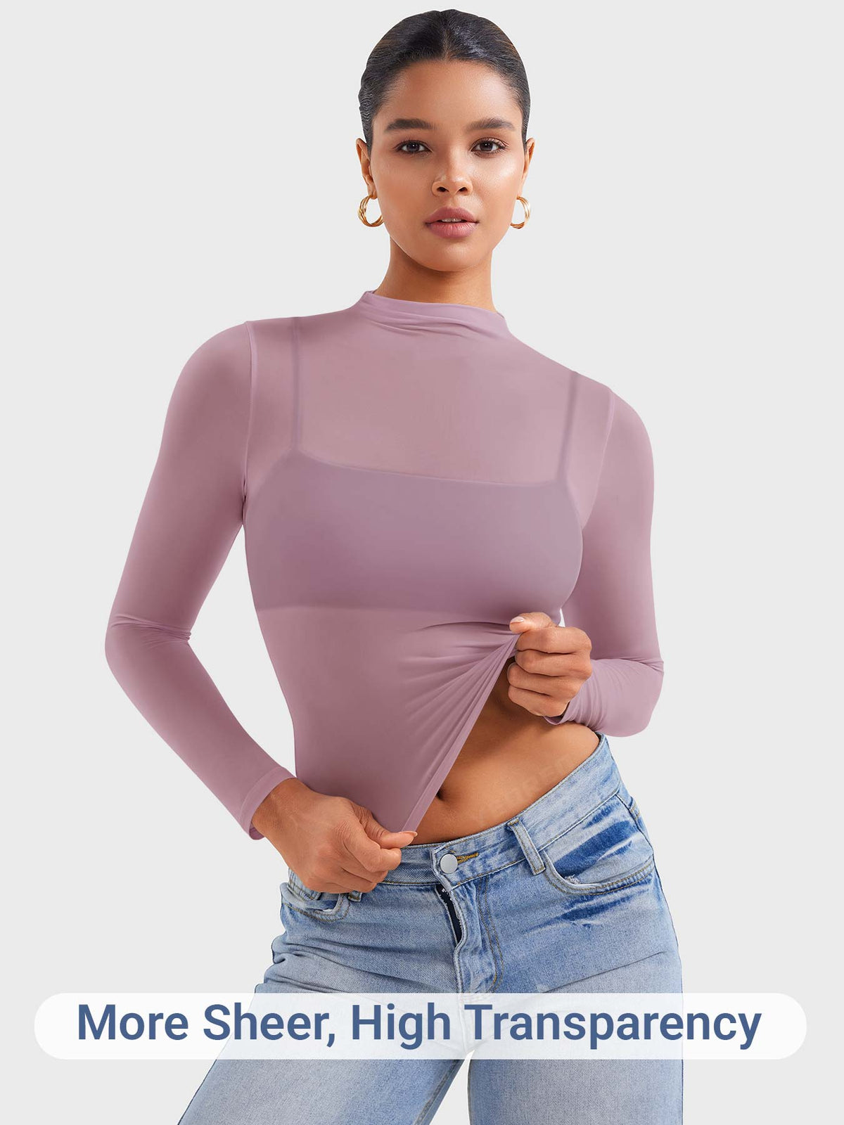 Haut Jamy Mock Neck Sheer - AERLO