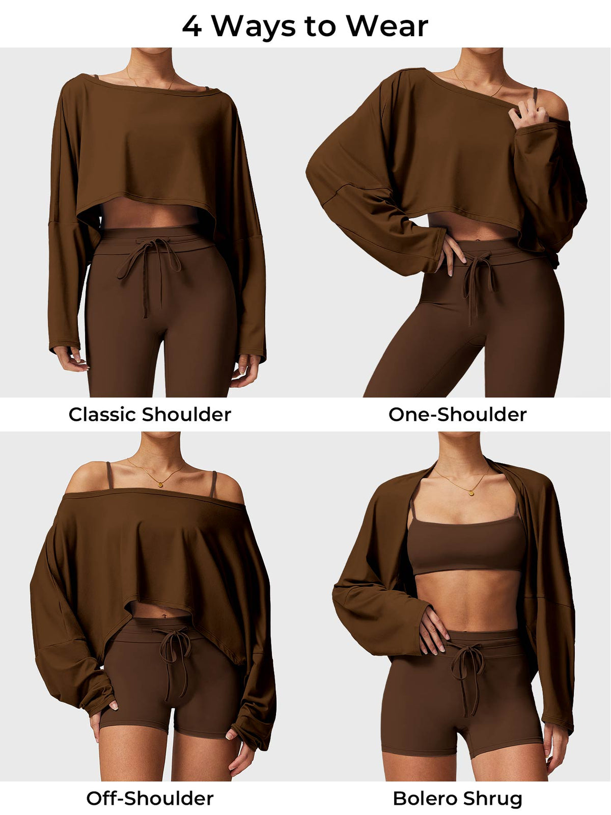 Haut manches longues Alison Off Shoulder Dolman - AERLO