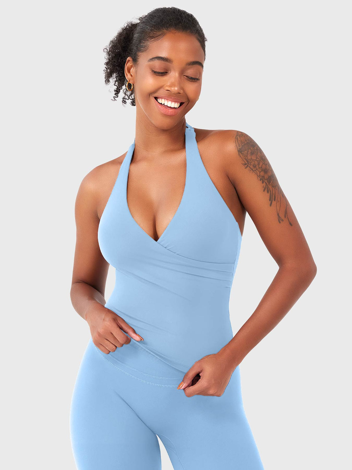 Elevine V Neck Halter Tank - AERLO