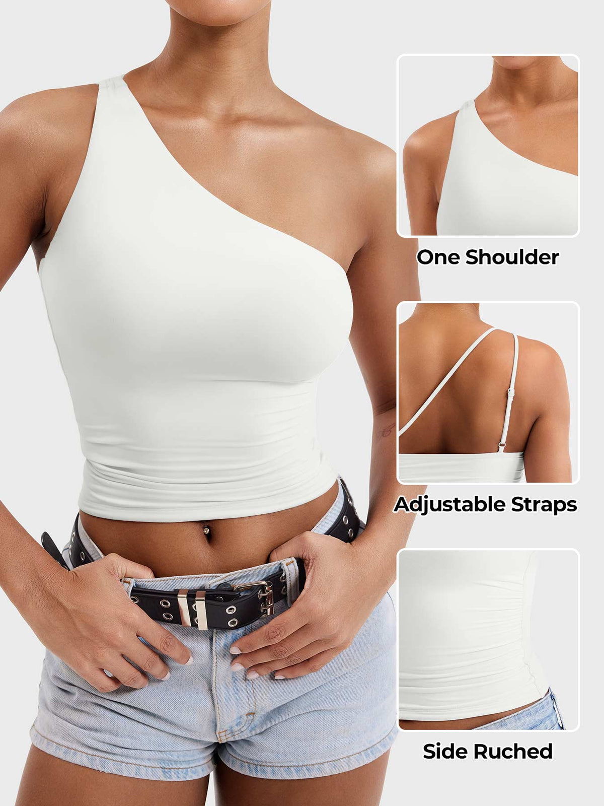 Haut Fanciy One Shoulder Tank - AERLO